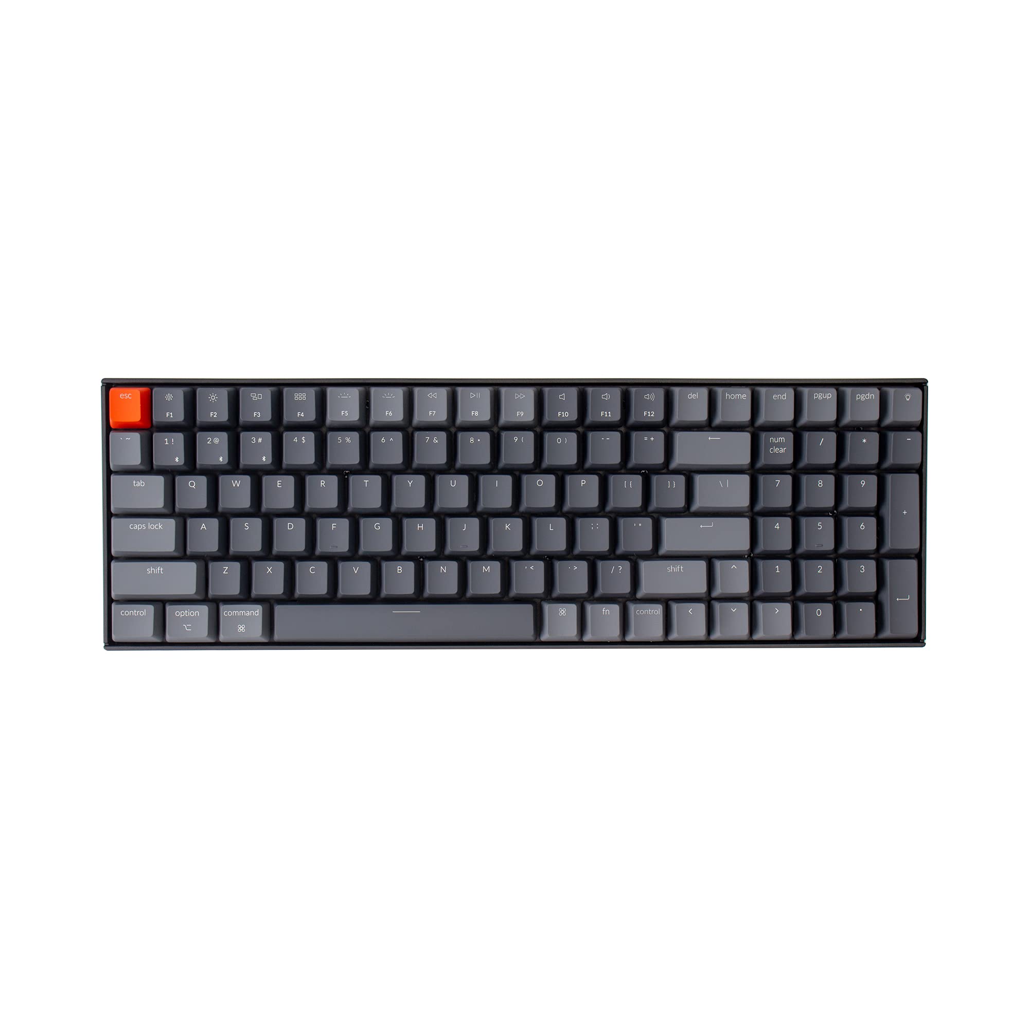 Keychron K4 Wireless Mechanical Keyboard - 96% Layout, Gateron Red Switch, White LED Backlight for Mac/Windows, Gaming & Office Use