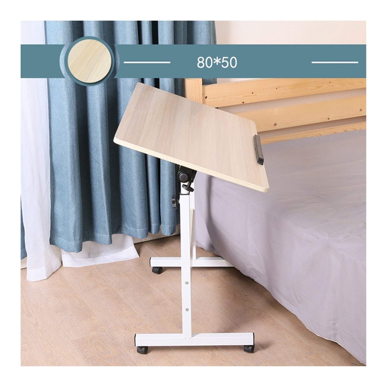 Adjustable Overbed Laptop Table - Portable Lap Desk for Sofa, Bed & Office - Maple Wood Tray Stand (80x50cm) - Perfect for Working, Eating & Reading in Bed or on the Couch