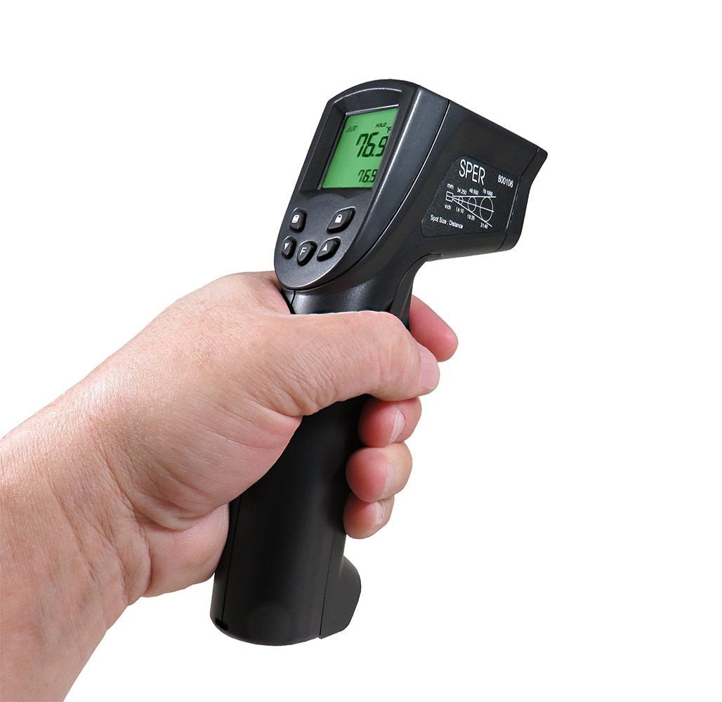 Non-Contact Infrared Thermometer Gun - Digital Temperature Gun with Alarm, 12:1 D:S Ratio, -58°F to 1400°F (-50°C to 760°C) - Perfect for Cooking, HVAC, Automotive & Industrial Use