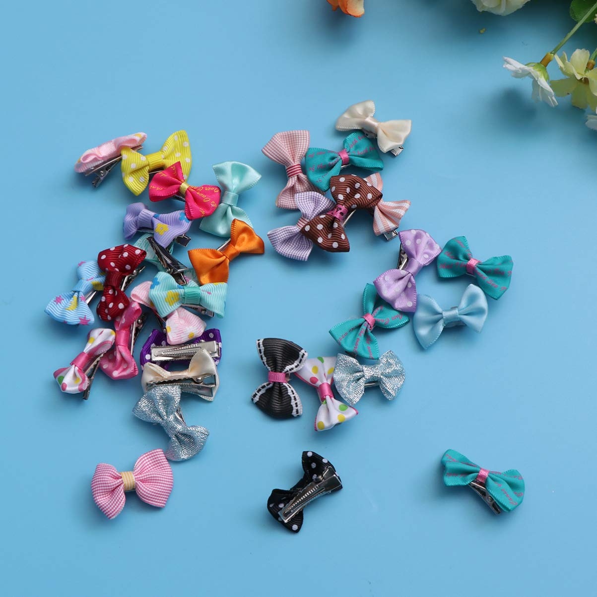 Balacoo 30pcs Small Dog Hair Bows with Clips - Pet Grooming Supplies for Puppies
