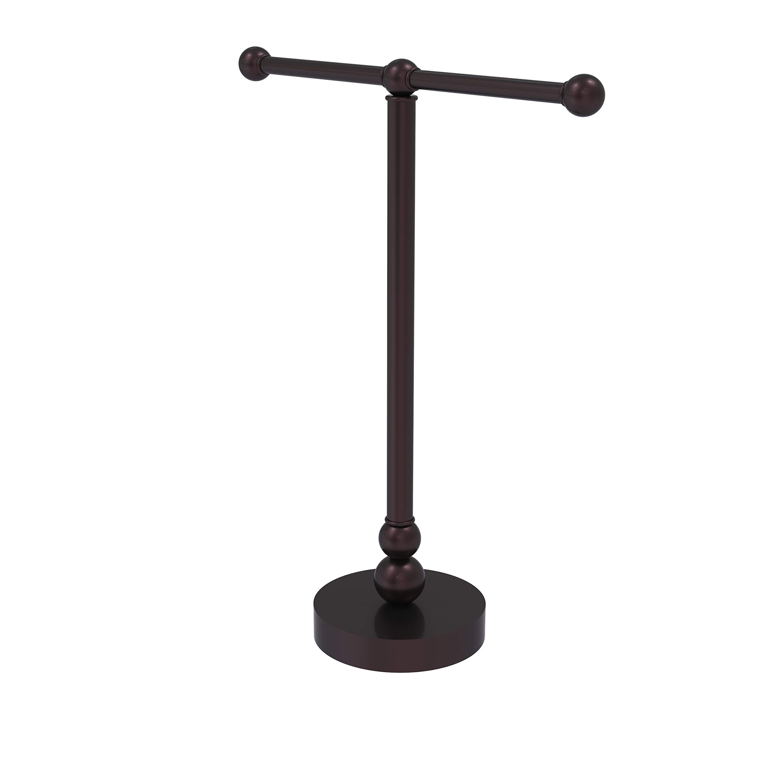 Allied Brass BL-52-ABZ Antique Bronze Bathroom Towel Holder - 2 Arm Wall Mounted Vanity Top Guest Towel Rack for Powder Room, Guest Bath & Luxury Hotel Decor