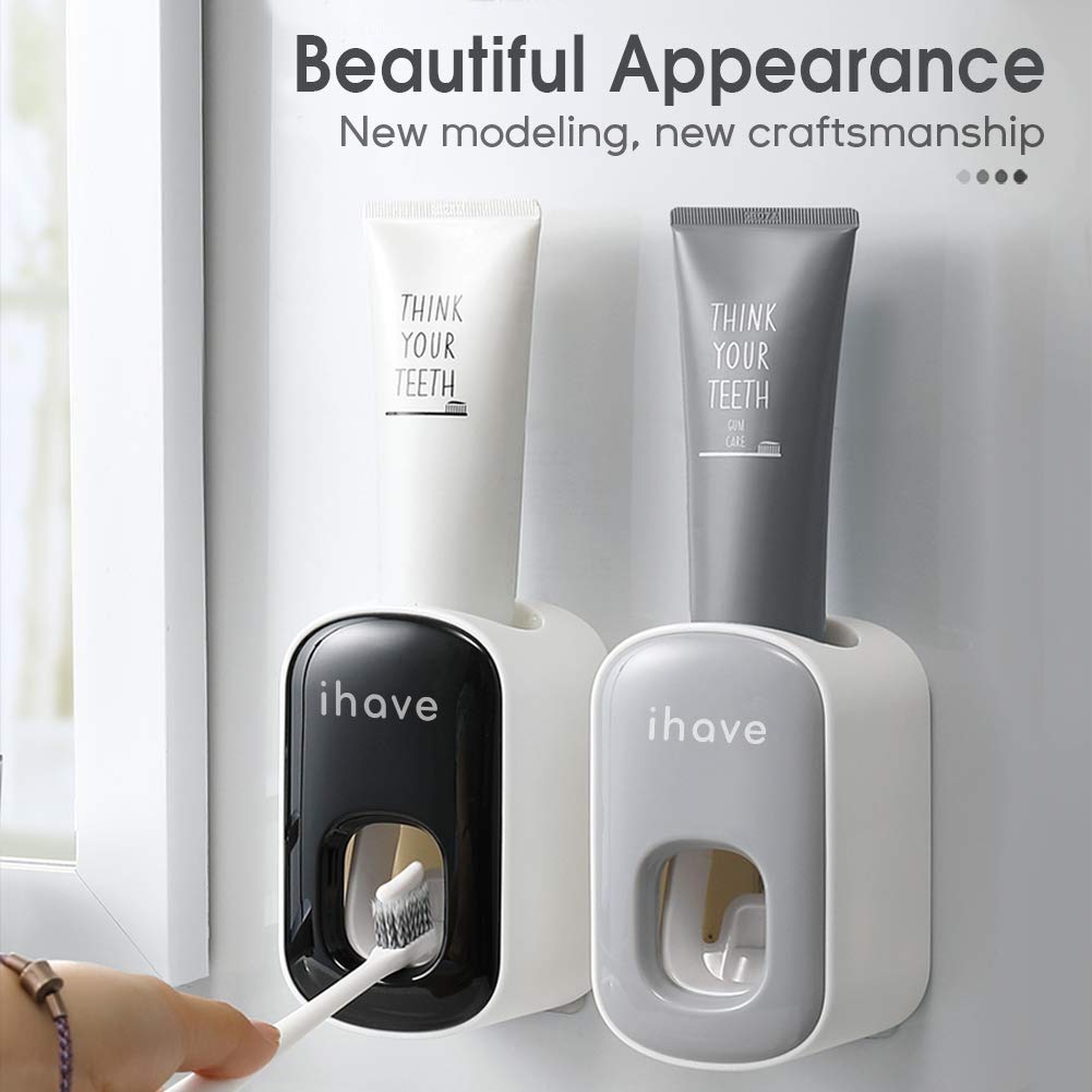 Automatic Wall Mount Toothpaste Dispenser for Bathroom - Hands-Free Toothpaste Squeezer (Grey) | Perfect for Home, Travel & RV Use
