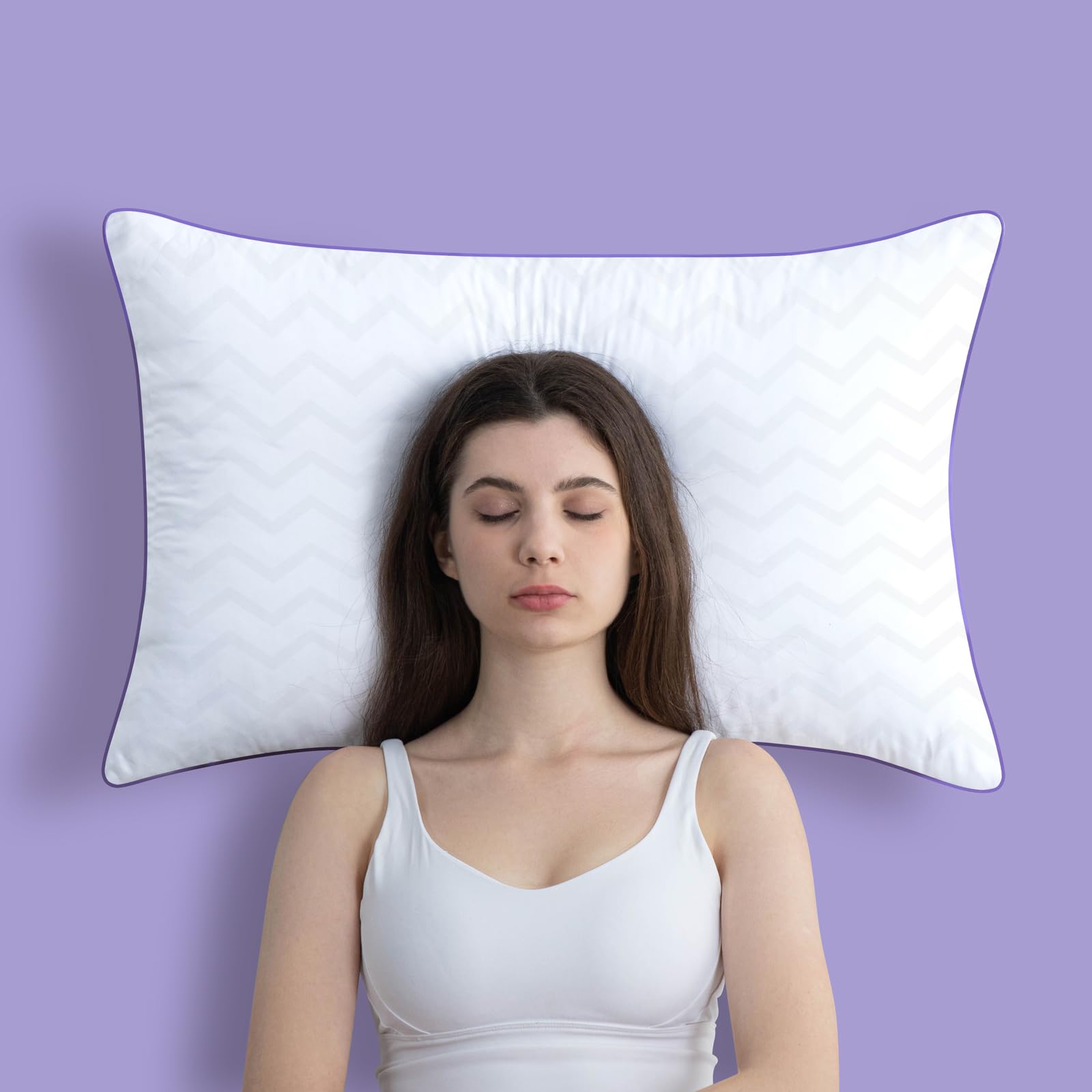 Premium Queen Size Bed Pillows Set of 2 - Hotel Collection Down Alternative Pillows for Side & Back Sleepers | Ultra Soft Microfiber Filled Pillows | Perfect for Home, Hotel & Guest Room Comfort