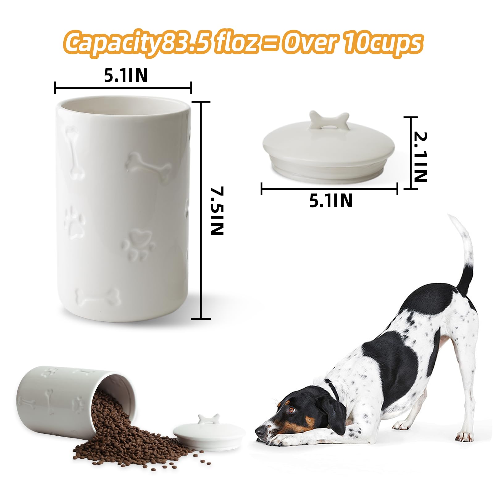 Airtight Ceramic Dog Treat Jar - 9