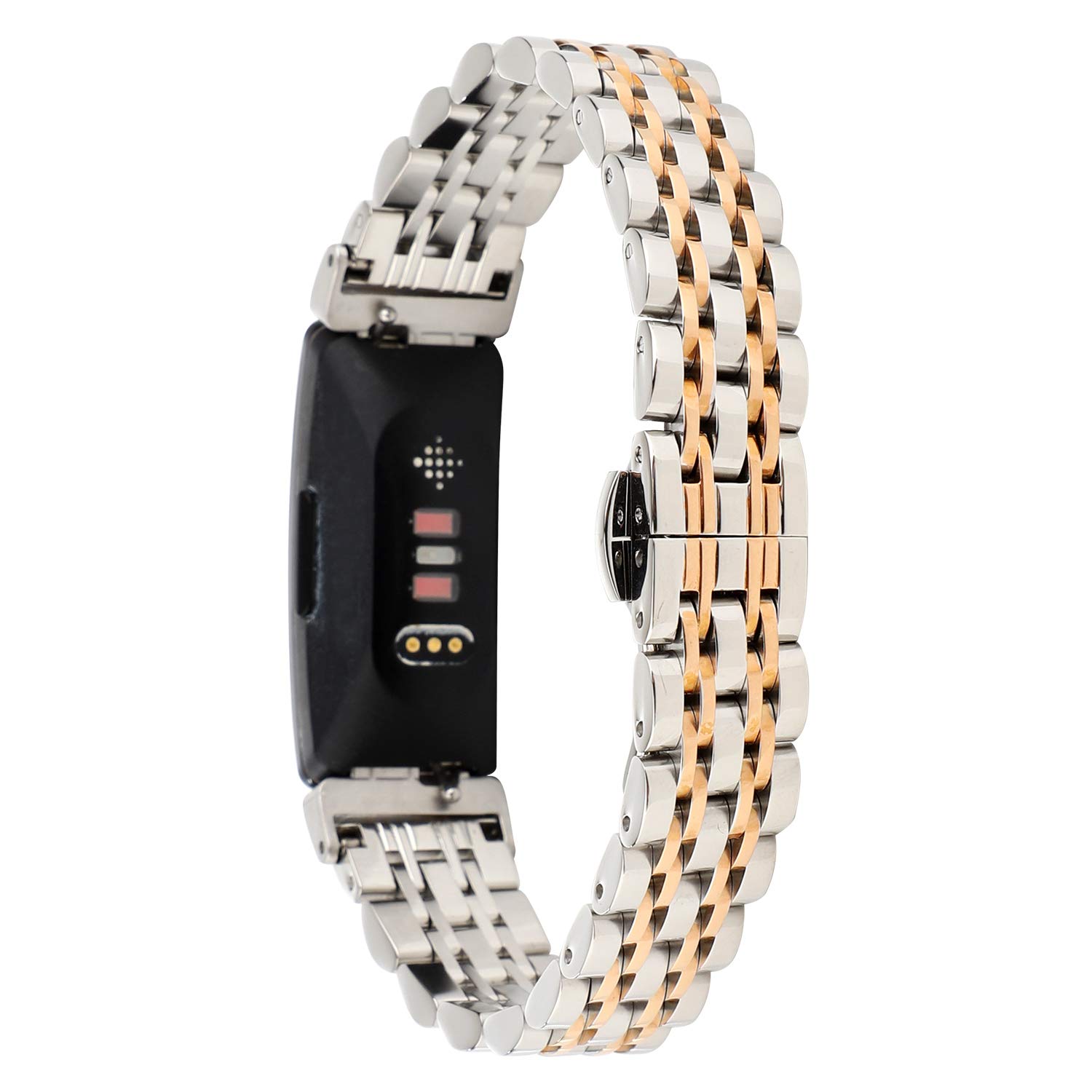 Fitbit Inspire 2 Metal Band - Adjustable Stainless Steel Strap for Women & Men | Gym & Daily Wear