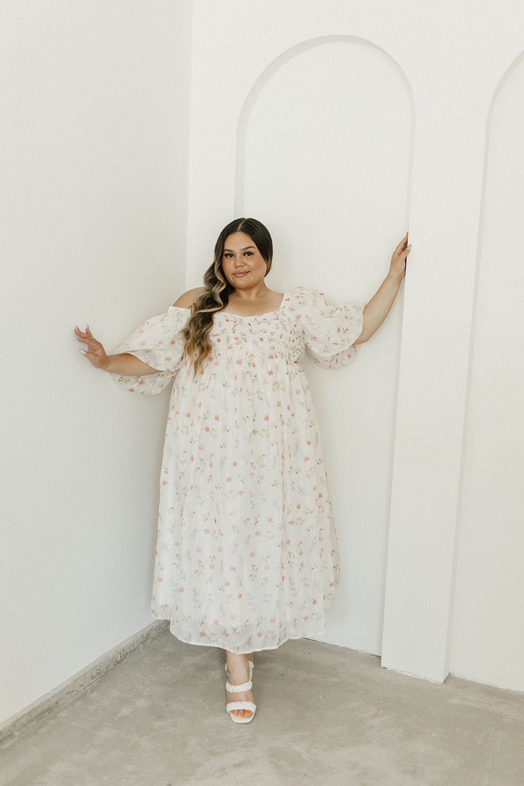 Harlow Maxi Dress - Tiny Pink Floral Print, Bump Friendly Maternity Dress, Inclusive Sizing S-3XL | Perfect for Summer Weddings, Beach Vacations & Casual Outings