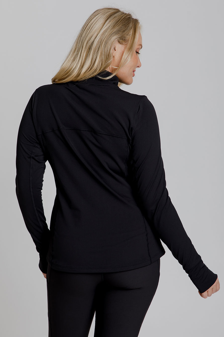 Thermal Sports Long Sleeve Zip Up Jacket for Men & Women - Breathable Winter Running Top for Cold Weather - Black - Perfect for Hiking, Jogging & Outdoor Activities