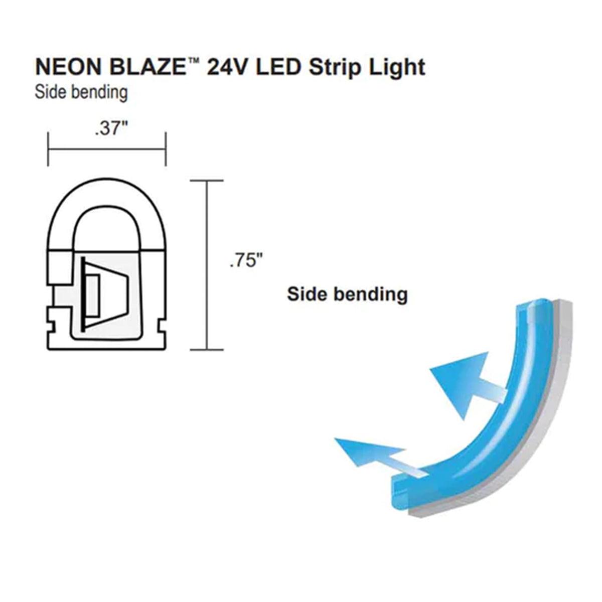 65Ft Neon Blaze Flexible LED Strip Lights - Pink 24V Side Bending Rope Light for Bedroom, Party, Bar, and Outdoor Decoration