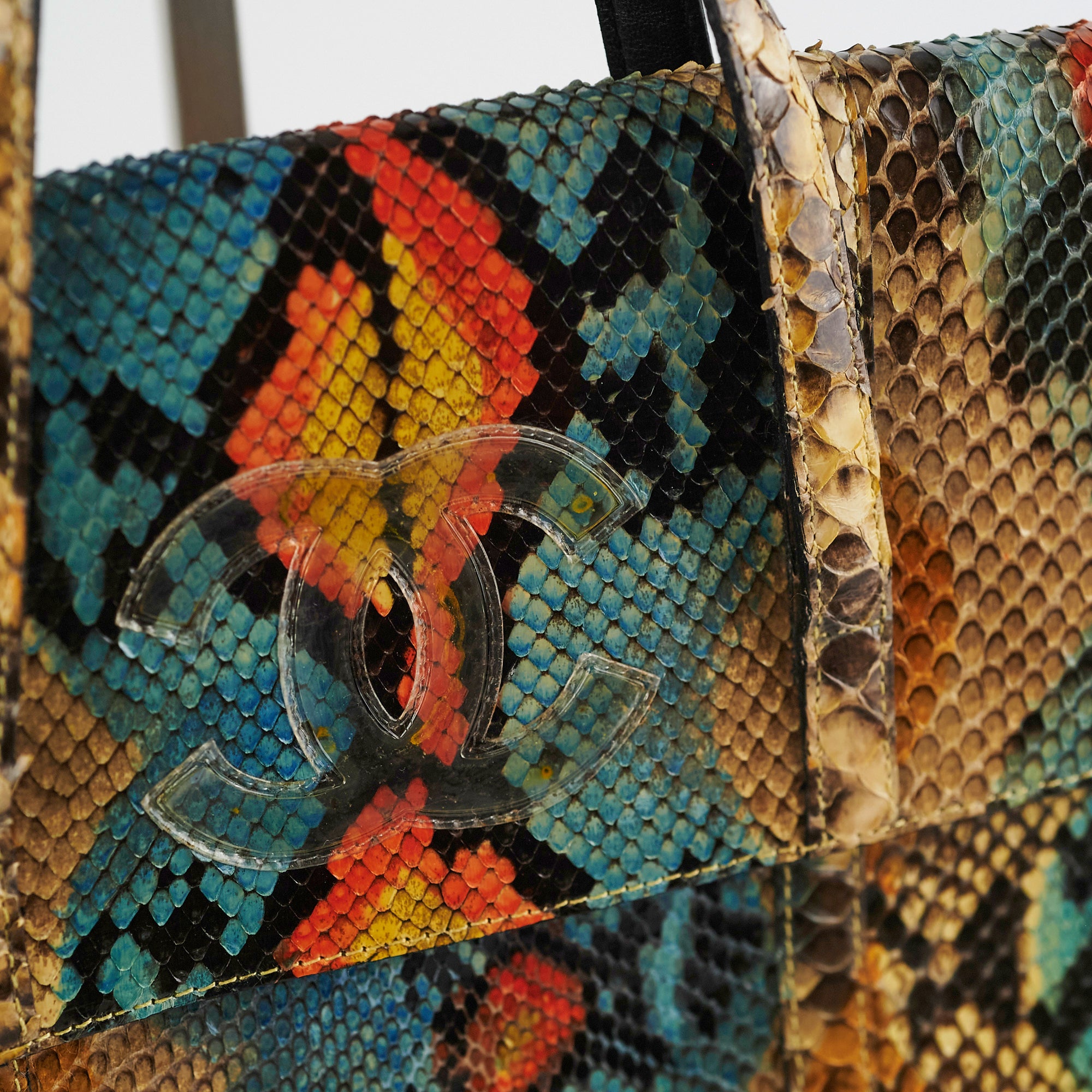 Chanel Multicolor Python Leather Handbag - Luxury Designer Crossbody Bag for Women, Perfect for Parties, Dates & Special Occasions