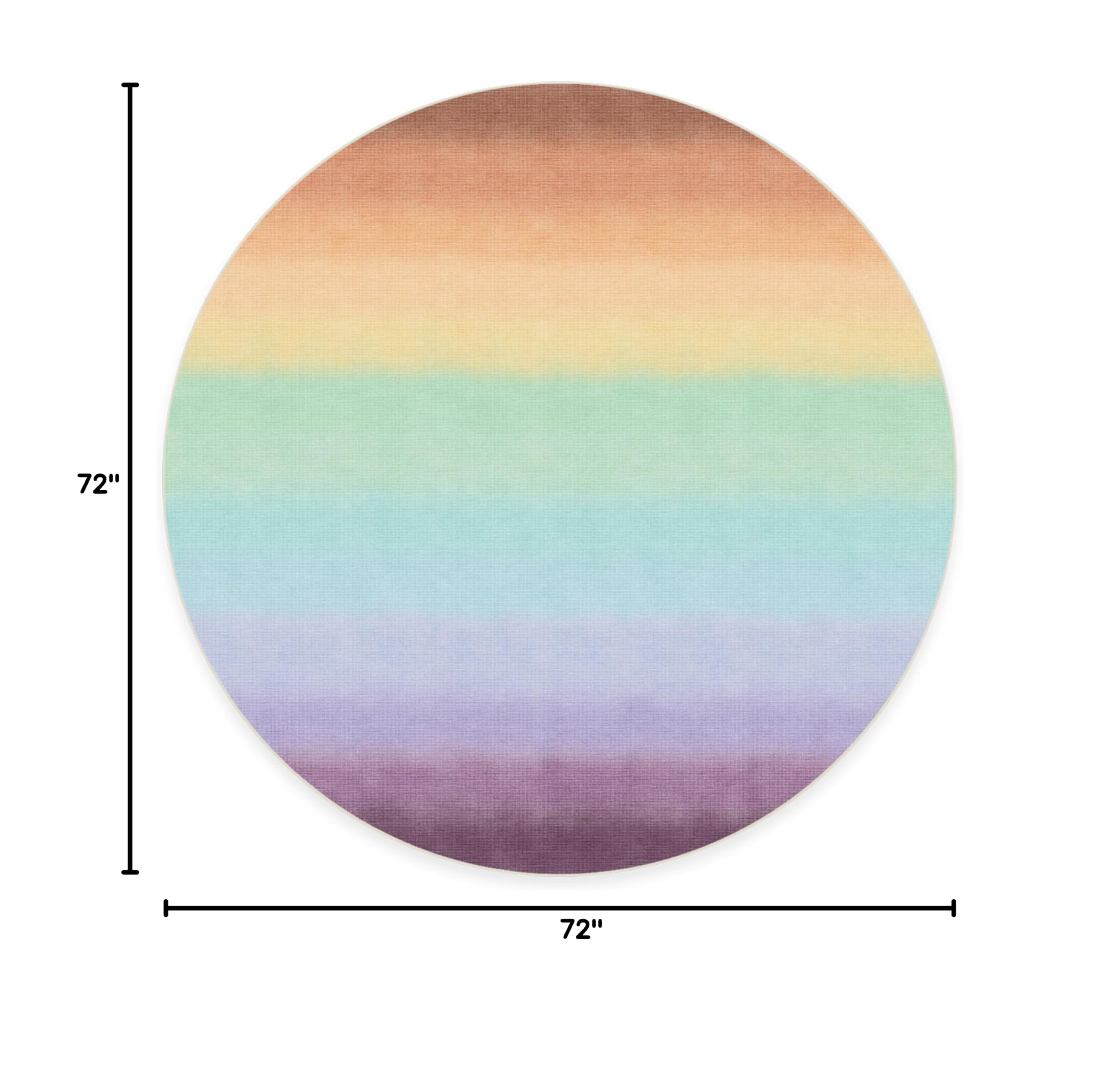 RUGGABLE Washable 6 ft Round Rainbow Rug - Premium Non-Slip Kids Playroom Rug for Living Room, Bedroom, Kitchen & Office - Soft Play Mat with Gripper Pad - Perfect for Nursery, Daycare & Home Decor