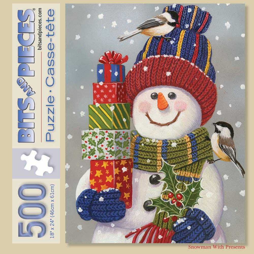500 Piece Christmas Jigsaw Puzzle for Adults - Snowman with Presents Holiday Puzzle by William Vanderdasson - 18