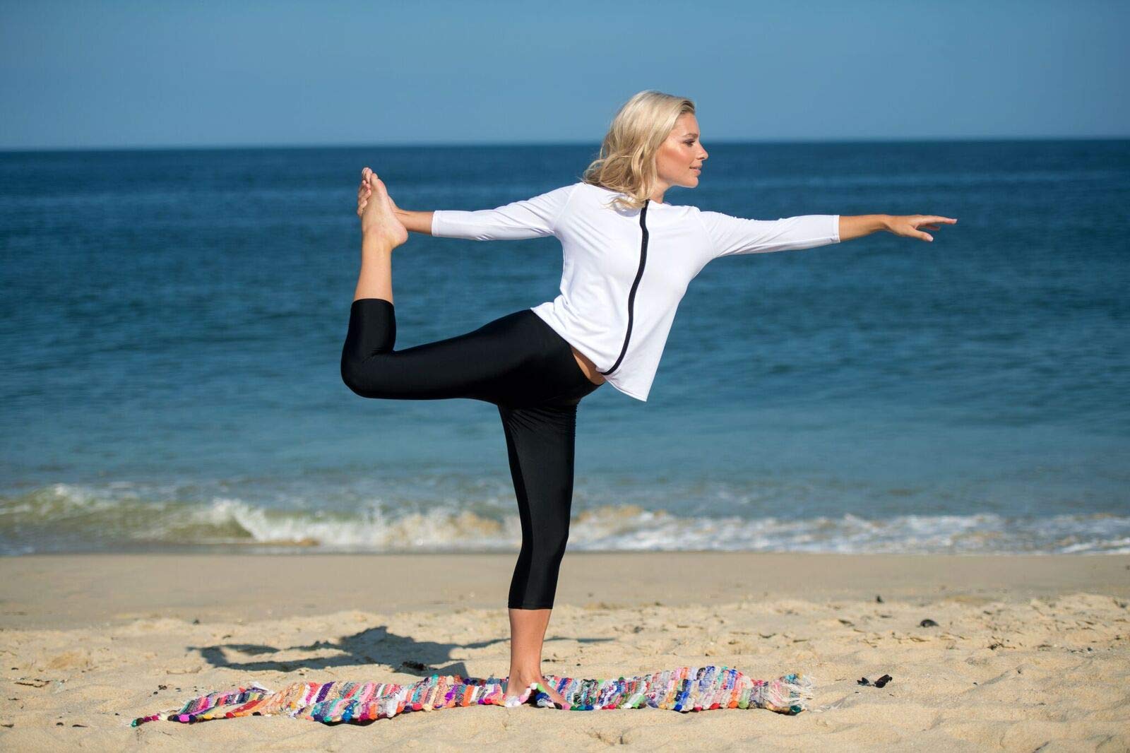 UV Protection Swim Leggings for Women - Athletic Cover Up Tights Plus Size (Black) for Beach & Yoga