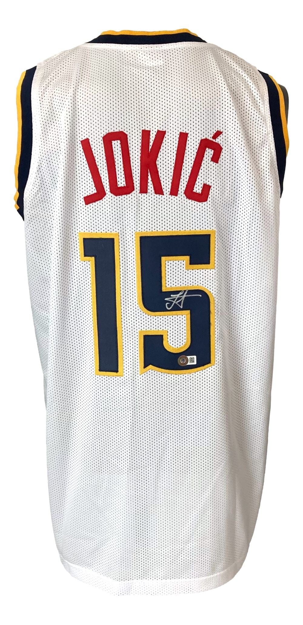 Authentic Nikola Jokic Denver Nuggets Signed White Basketball Jersey - Limited Edition NBA Memorabilia for Collectors & Fans - Perfect for Sports Decor, Man Cave, or Gift for Basketball Enthusiasts
