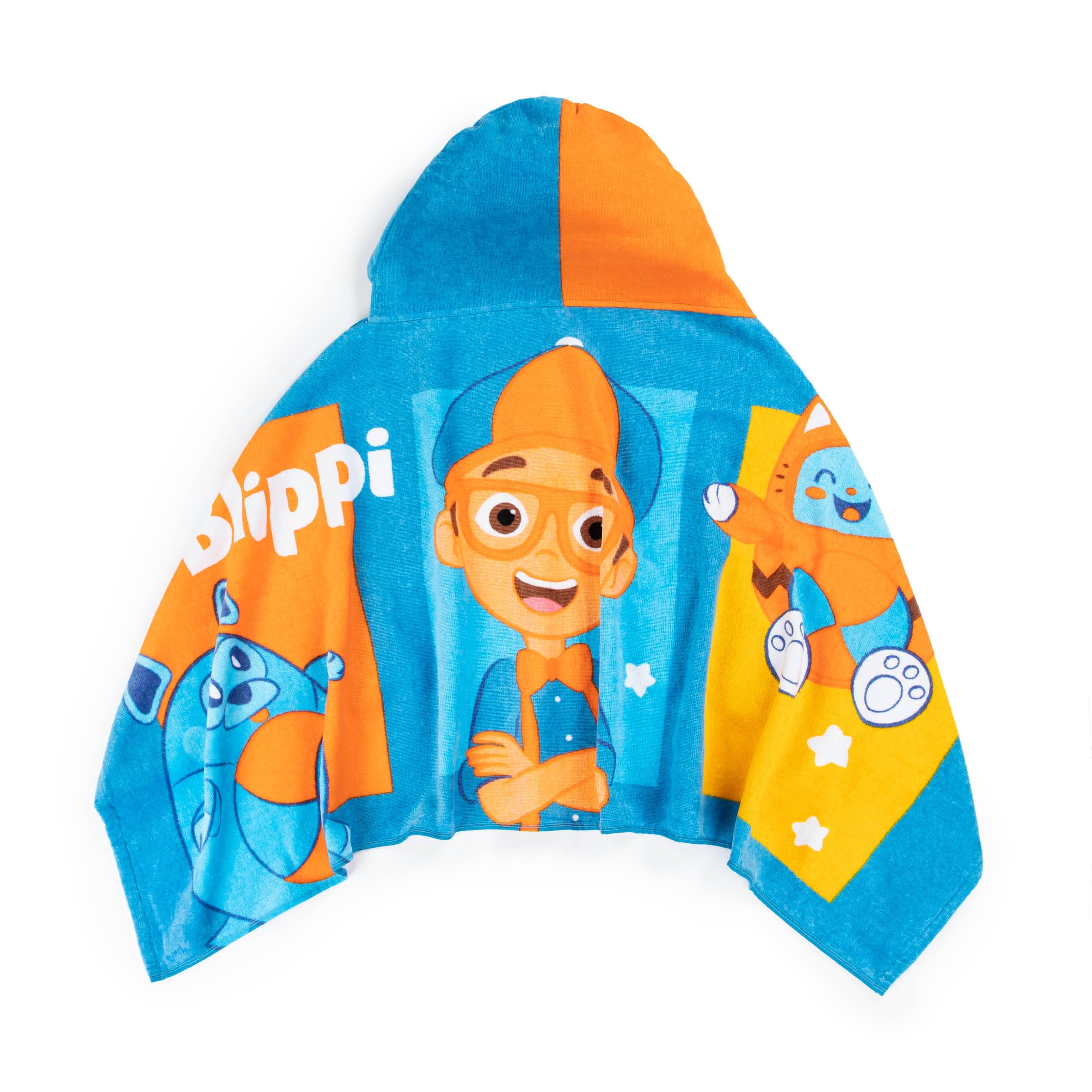 Blippi Hooded Towel for Kids - Super Soft & Absorbent Blue Cotton Beach & Pool Towel - Perfect for Bath Time, Swimming, and Outdoor Adventures