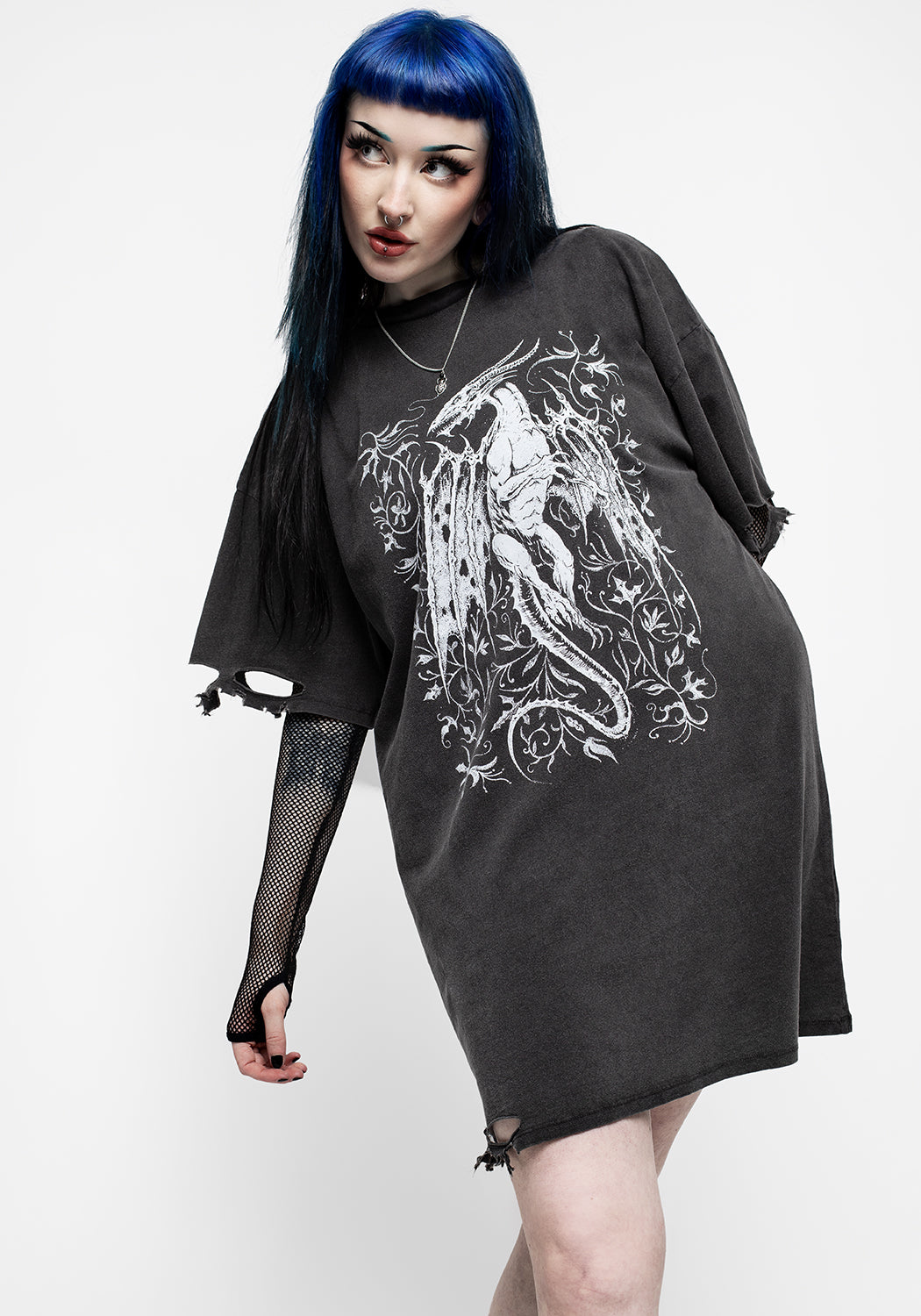 Kilgharrah Unisex Distressed Acid Washed Vintage T-Shirt Dress | Casual Streetwear for Men & Women | Perfect for Concerts, Dates and Everyday Wear