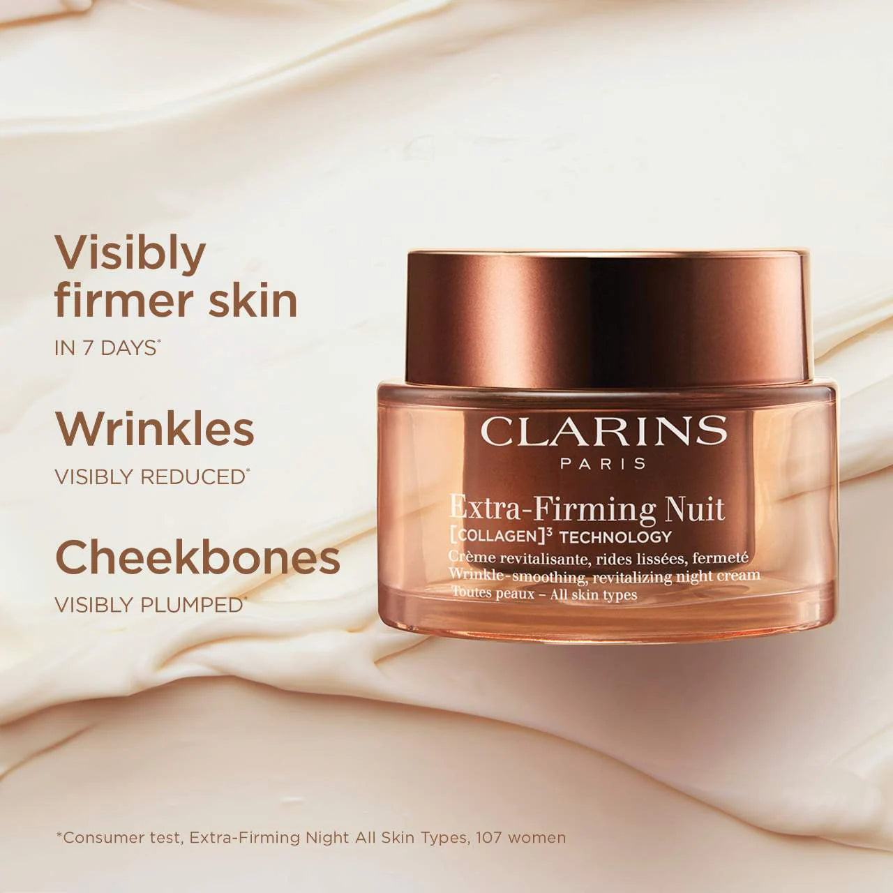 Clarins Extra Firming Night Cream for All Skin Types - 50ml | Anti-Aging, Wrinkle Reduction | Perfect for Nighttime Skincare Routine