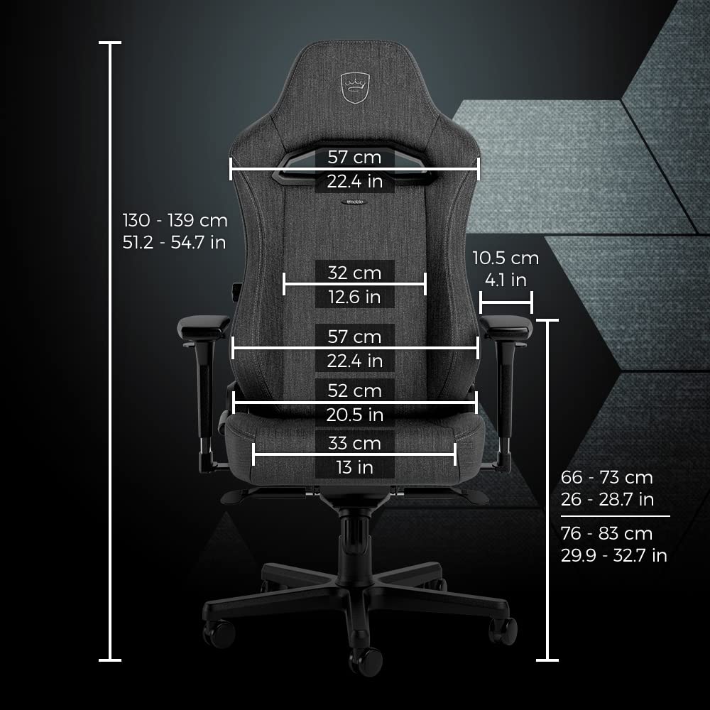 Noblechairs Hero ST TX Ergonomic Gaming Chair & Office Chair with Adjustable Lumbar Support - Anthracite Black - Perfect for PC Gaming, Work from Home & Long Sitting Sessions
