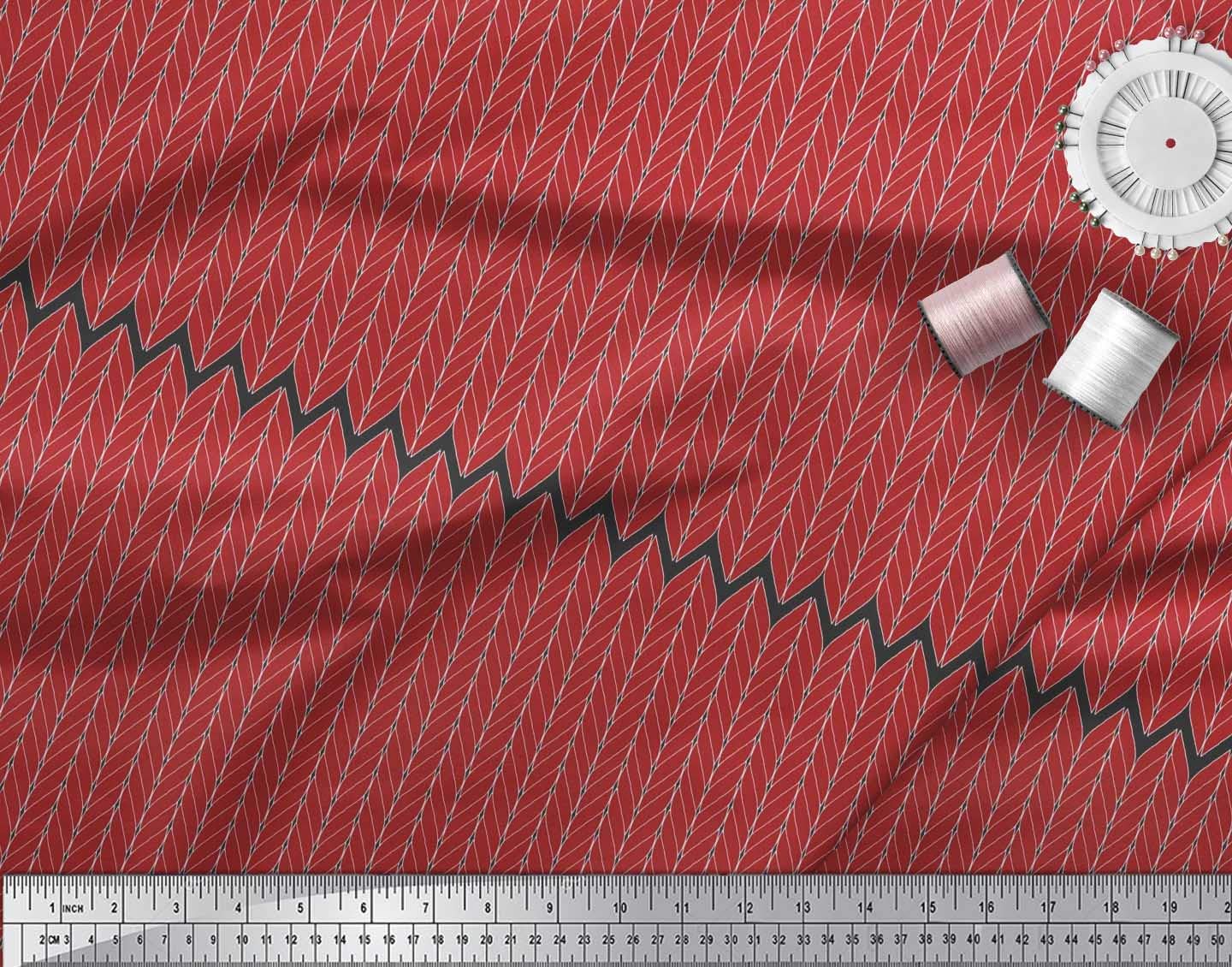 Soimoi Moss Georgette Brown Fabric by The Yard - 42 Inch Wide Herringbone Geometric Printed Textile for Dresses, Curtains & Home Decor | Classic Timeless Fashion & Upholstery Material