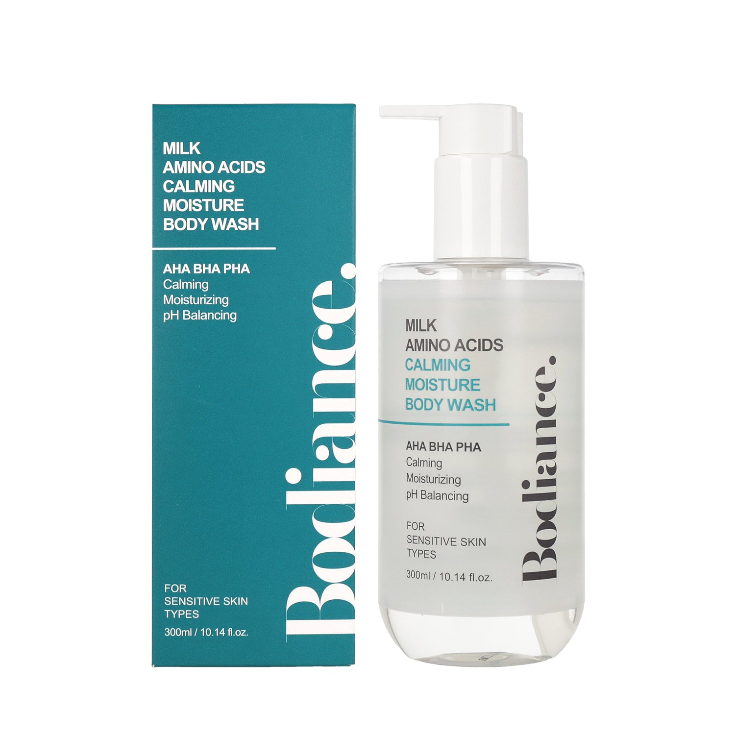 Bodiance Milk Amino Acids Calming Moisture Body Wash 300ml - Gentle Hydrating Shower Gel for Dry & Sensitive Skin - Perfect for Daily Use & Relaxing Bath Time