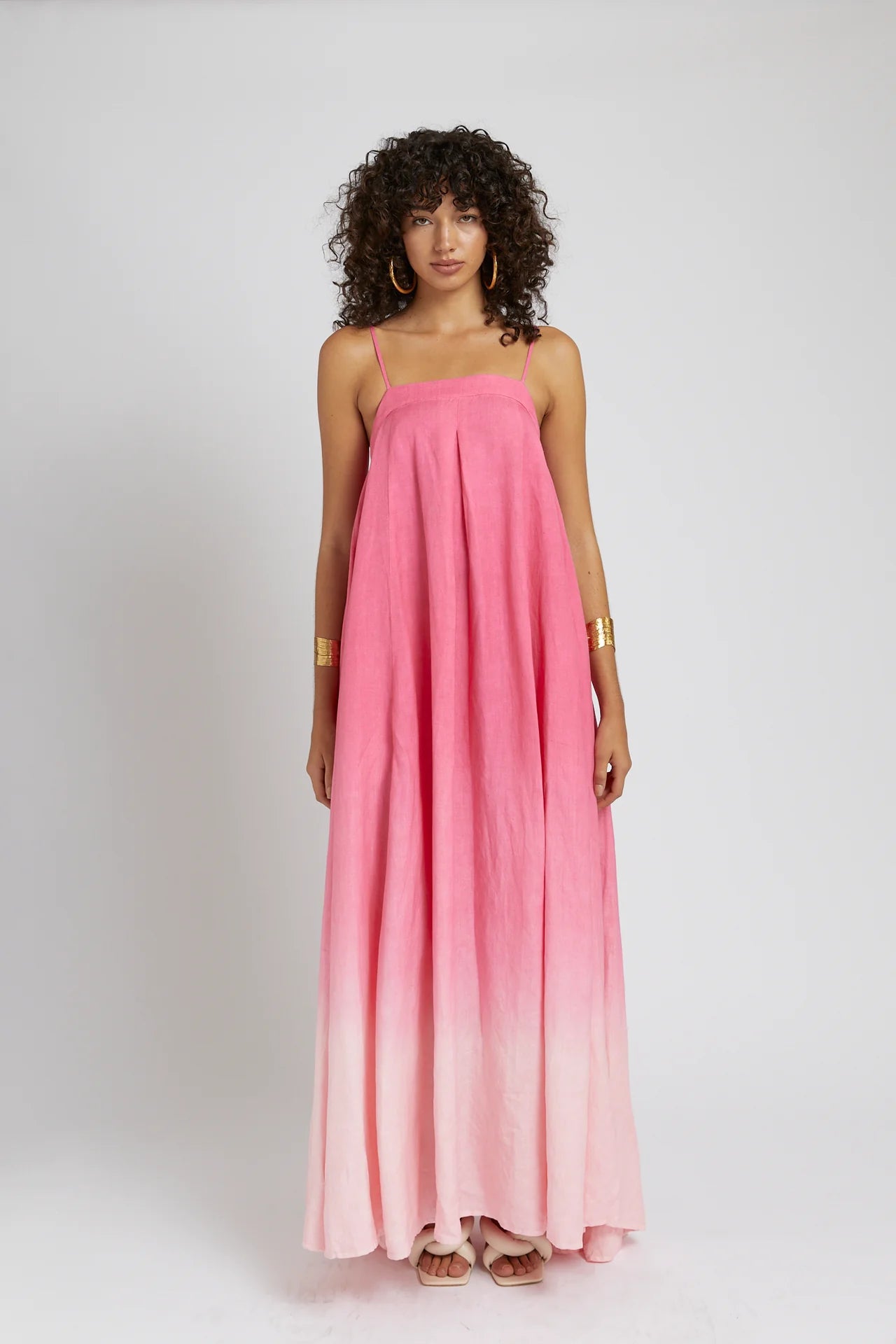 BLOOM MAXI DRESS - Pink Fade Floral Summer Dress for Women | Beach Wedding, Vacation & Party Outfit