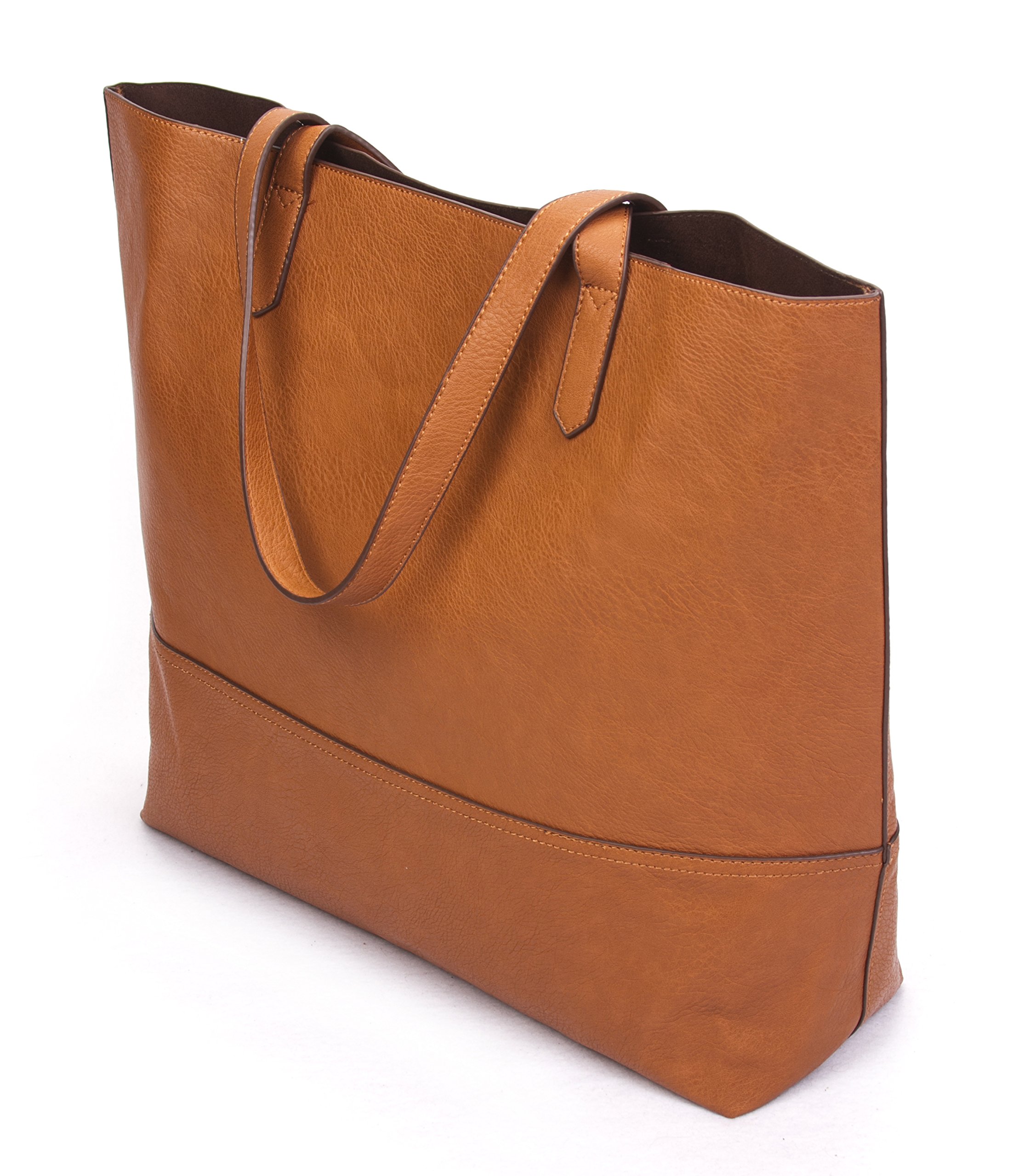Stylish Large Vegan Leather Tote Bag for Women - Slouchy Open Top Shoulder Purse | Perfect for Work, Travel & Everyday Use