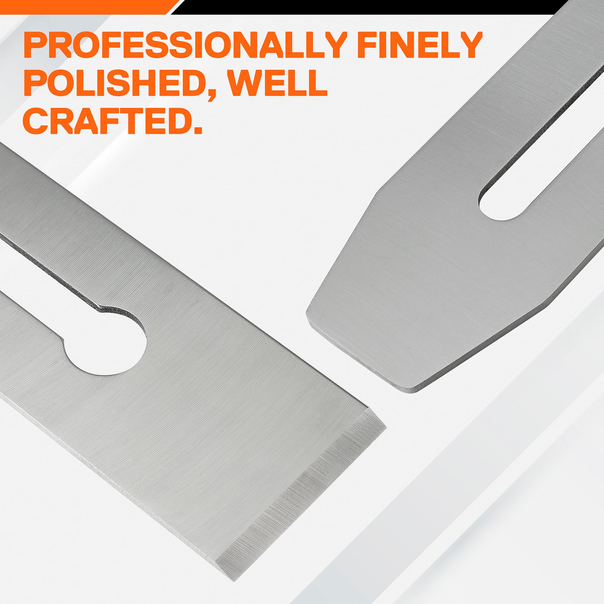 JORGENSEN No.4 Wood Planer Blade Replacement - Professional O1 Steel Blade for No.4 Smooth Plane, High Hardness & Long Edge Retention, 3mm Thickness - Perfect for Woodworking, Carpentry & DIY Projects