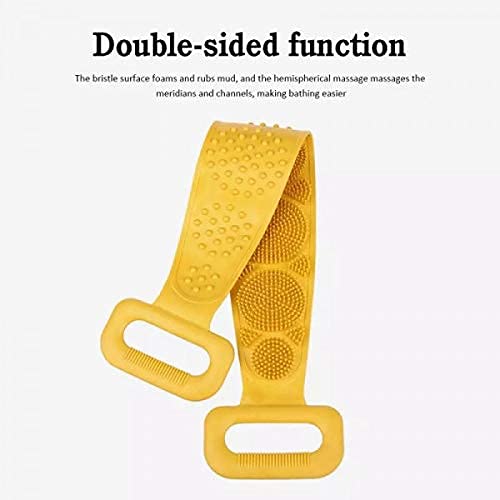Wizart Creation Silicone Back Scrubber Bath Brush - Exfoliating Shower Brush for Dead Skin Removal - Double Sided Scrubber Belt for Men & Women - Easy to Clean & Lathers Well - Multicolor (Pack of 1) - Perfect for Deep Cleansing & Relaxing Spa Experience at Home