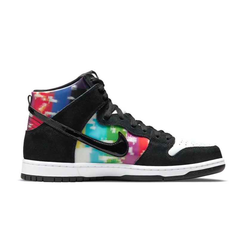 Nike SB Dunk High Pro TV Signal Black White Multi Panda Sneakers - Men's Basketball Shoes for Skateboarding & Streetwear Fashion