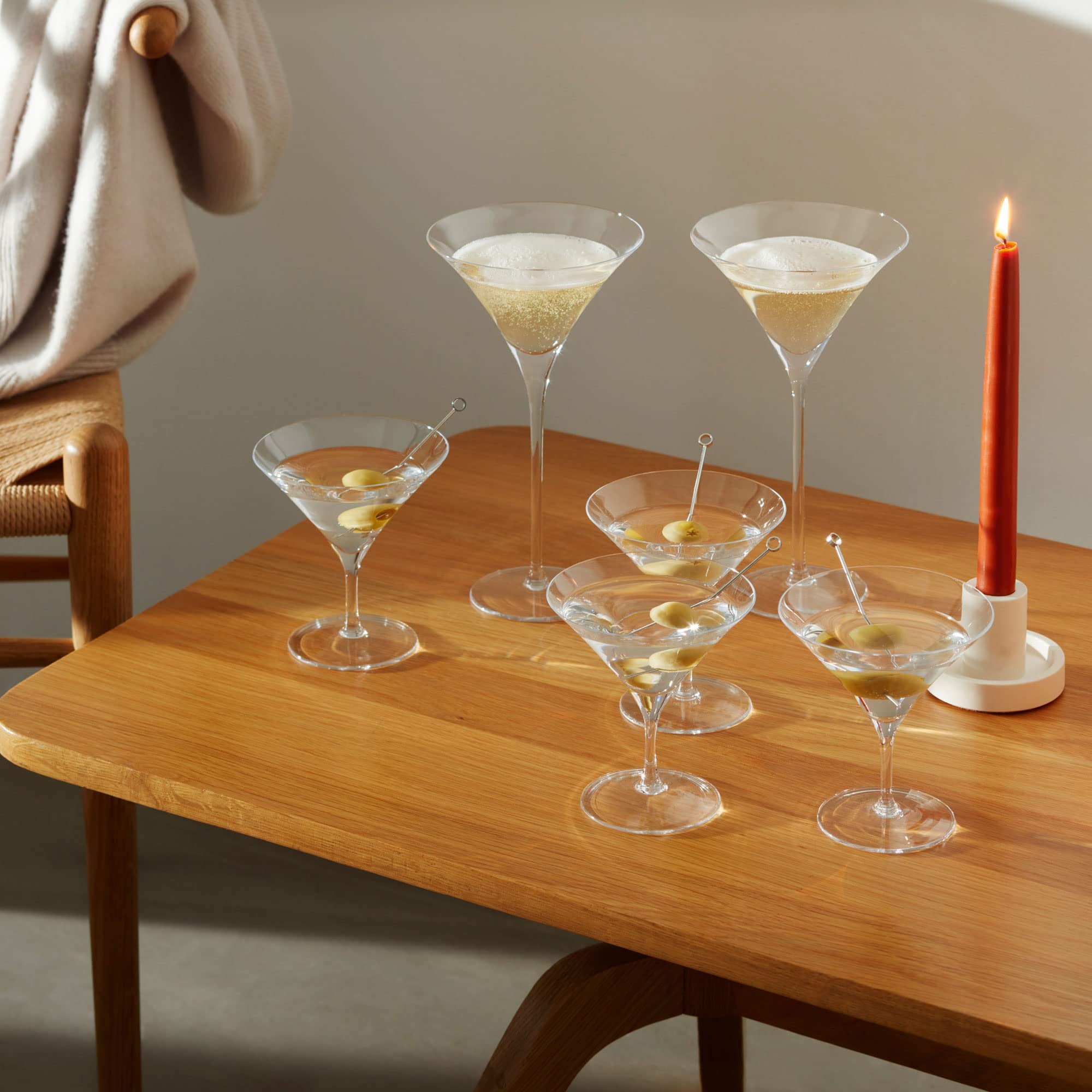 Premium Clear LSA International Bar Martini Glass - 6 fl oz (4.75 Inch Height) - Elegant Cocktail Glass for Home Bars, Parties & Romantic Dinners