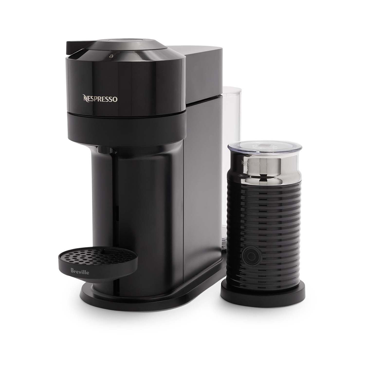 Nespresso Vertuo Next Coffee Machine by Breville with Aeroccino Milk Frother - Limited Edition Black Gloss - Perfect for Home & Office Espresso Lovers