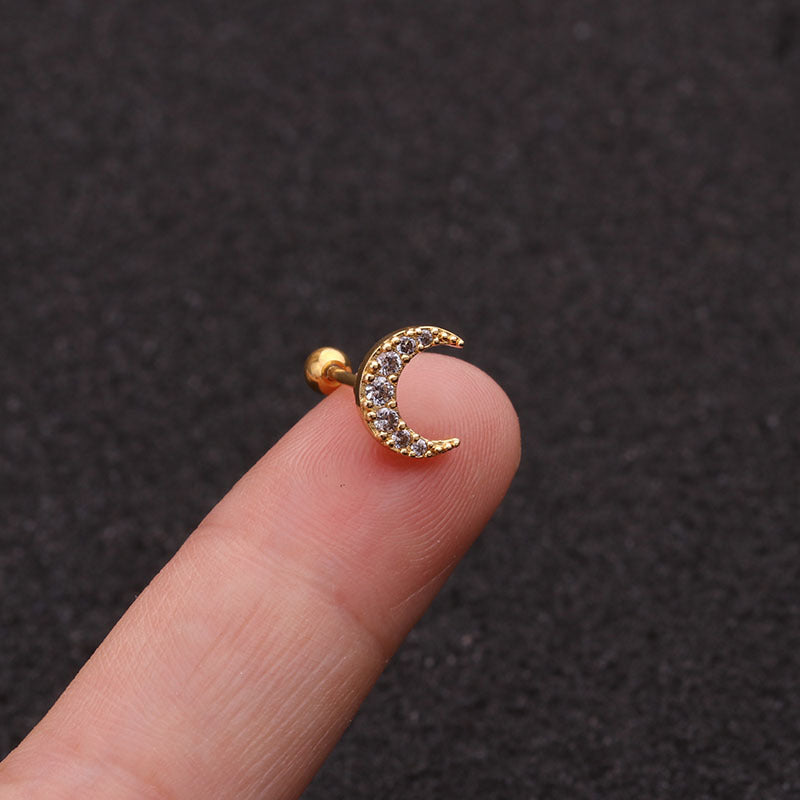 20G Cartilage Tiny Stud Earrings - Moon and Star Design Hypoallergenic Surgical Steel Jewelry | Perfect for Everyday Wear, Gifts & Special Occasions