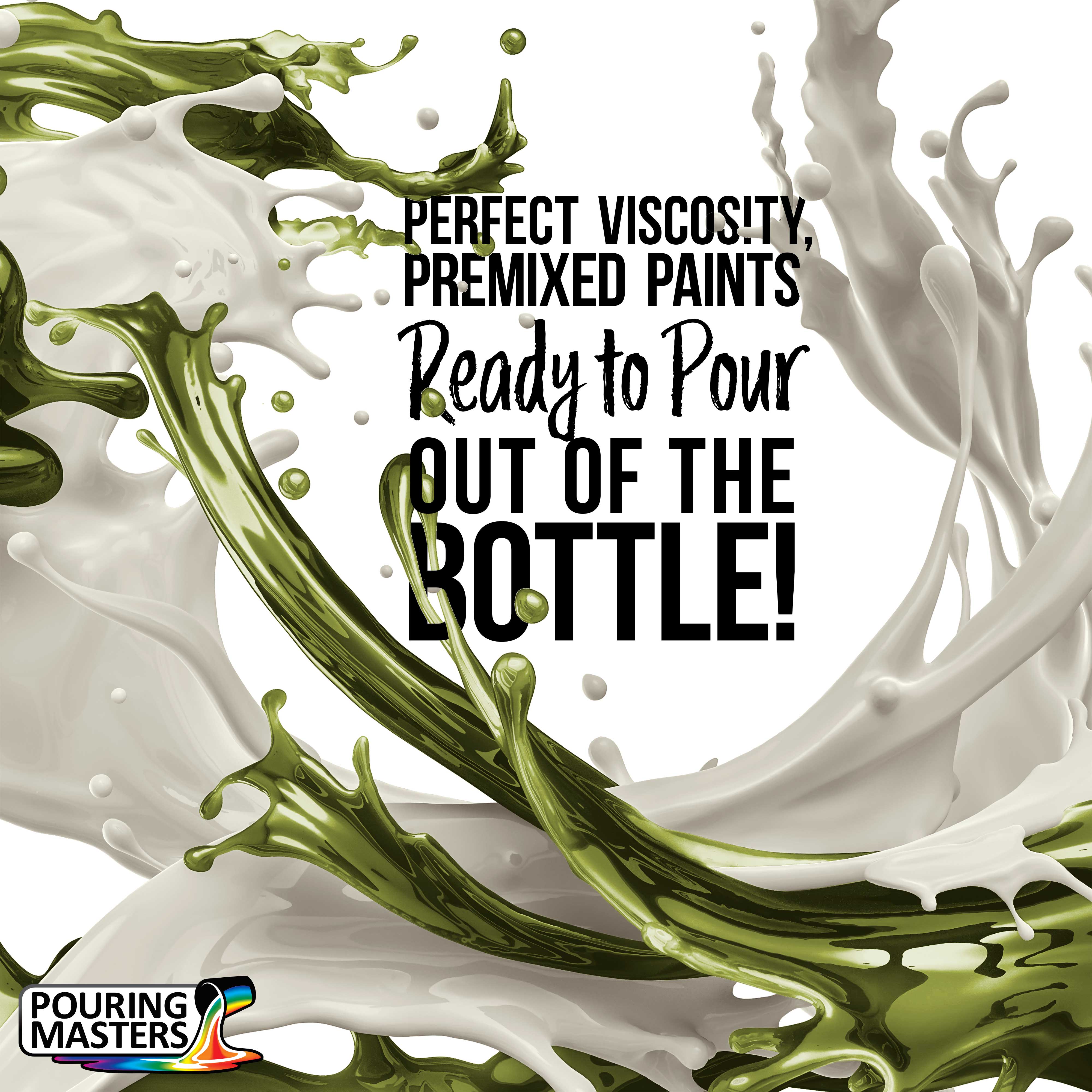 Premium Olive Green Acrylic Pouring Paint - 32oz Pre-Mixed Water-Based Art Paint for Canvas, Wood, Paper, Crafts, Tiles & Rocks | Perfect for Fluid Art, DIY Home Decor & Creative Projects