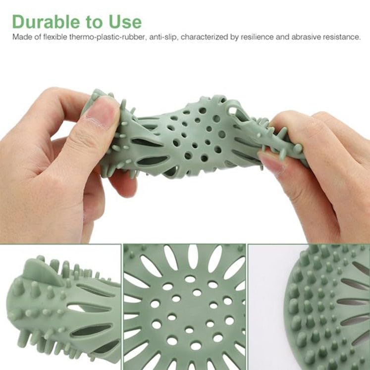 ATEVON Shower Drain Cover - Silicone Hair Catcher for Shower & Bathtub, Prevents Clogs from Hair Extensions & Long Hair - Perfect for Bathroom, Spa & Salon Drain Protection