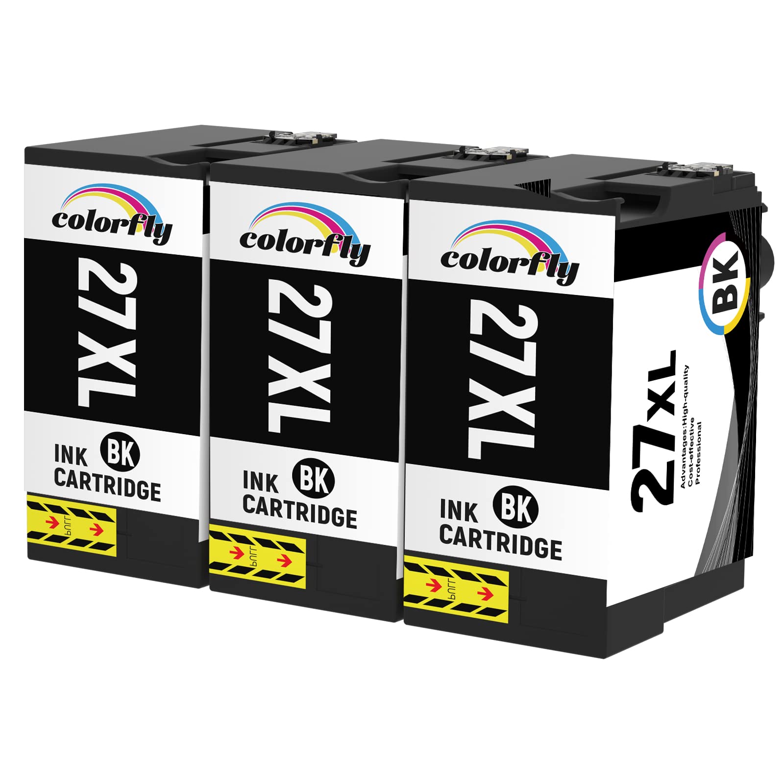 Epson 27XL Black Ink Cartridge - 3 Pack for WF-7720DTWF, WF-7710DWF Printers - High Yield Printing for Office & Home Use
