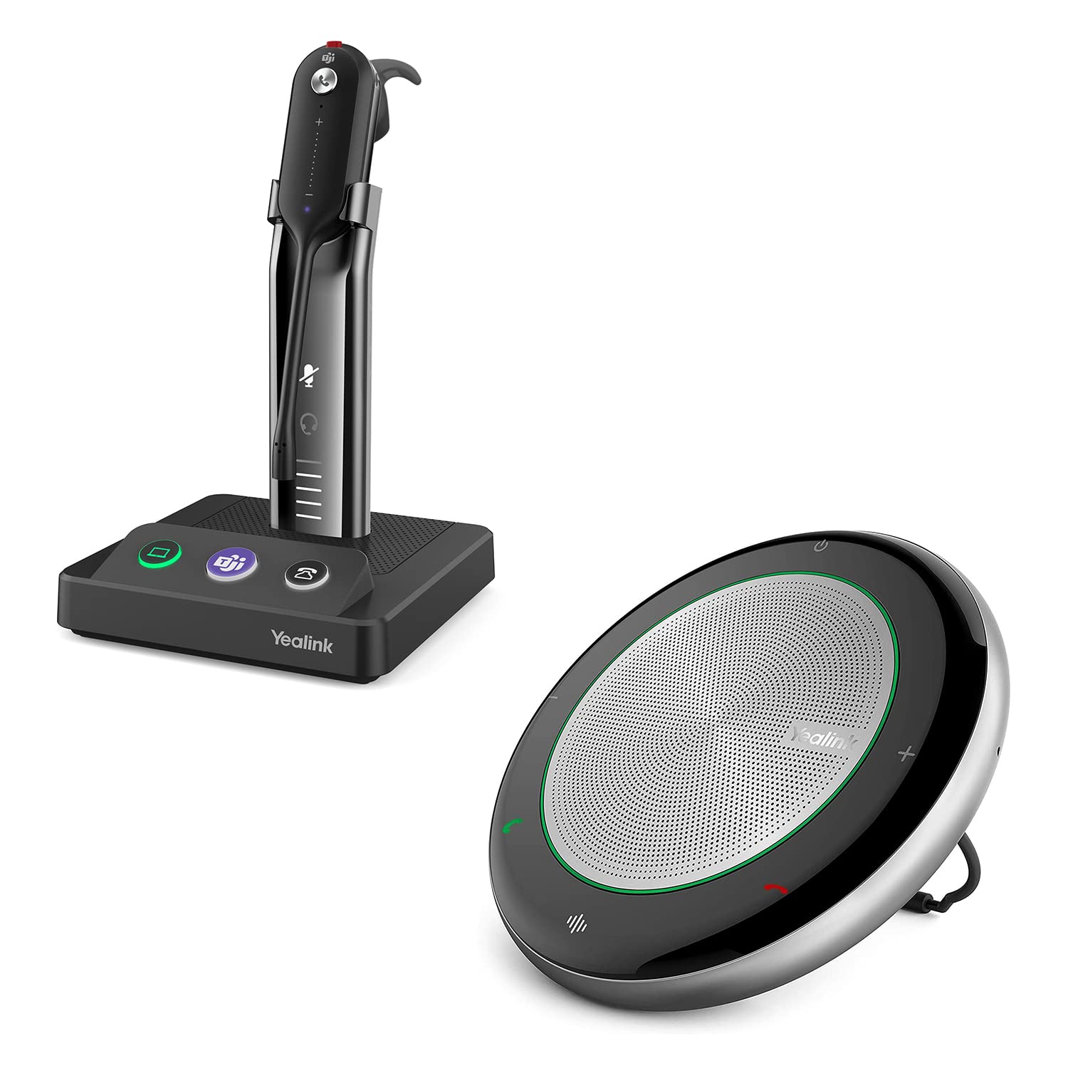 Yealink WH63 Wireless Headset with Noise Cancelling Mic - Bluetooth Computer Headset for PC/Laptop, Teams Certified with CP700 USB Speakerphone | Ideal for Remote Work, Video Calls & Conference Meetings