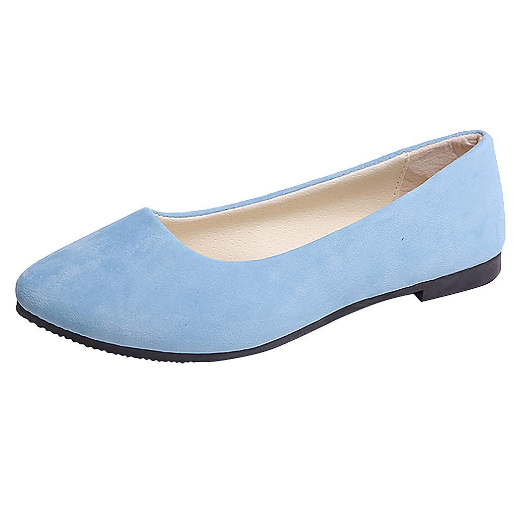 Wide Width Women's Casual Slip-On Canvas Sneakers - Big Size Flat Shoes for Women & Girls in Light Blue | Perfect for Walking, Travel & Everyday Wear