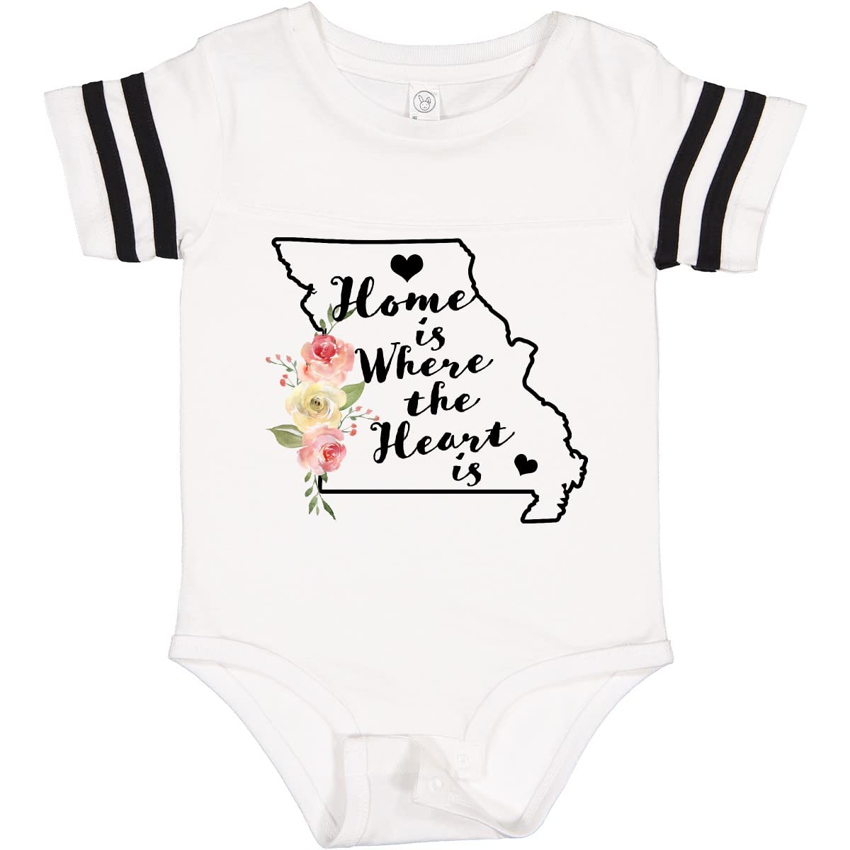 Inktastic Missouri Home is Where The Heart is Watercolor Baby Bodysuit - Soft Cotton Infant Onesie for Newborns, Baby Showers & Family Photos