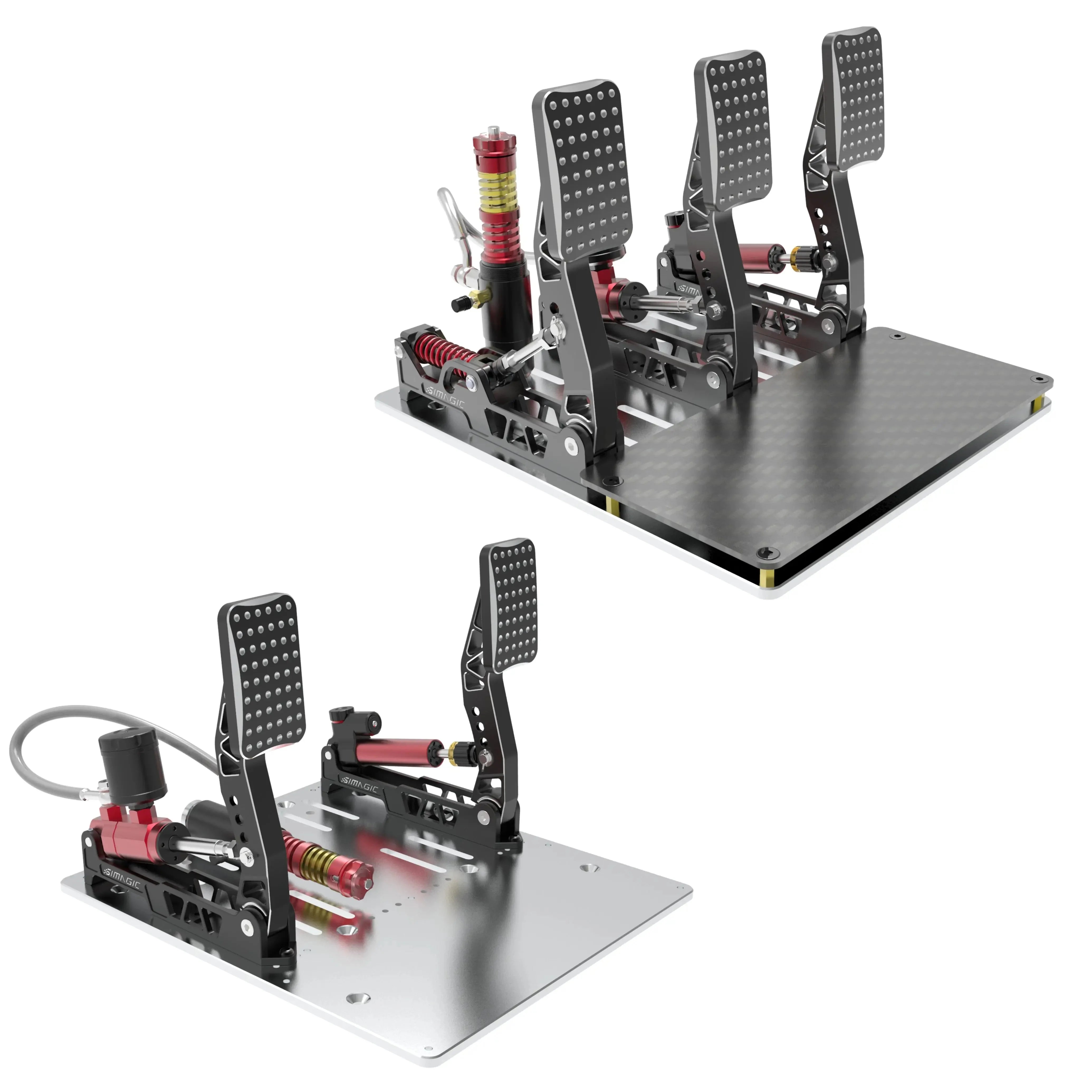 SIMAGIC P2000 Racing Pedals - High-Performance Brake Pedal with Red Pistons for Sim Racing Enthusiasts | Perfect for PC, PS5, and Xbox Racing Games
