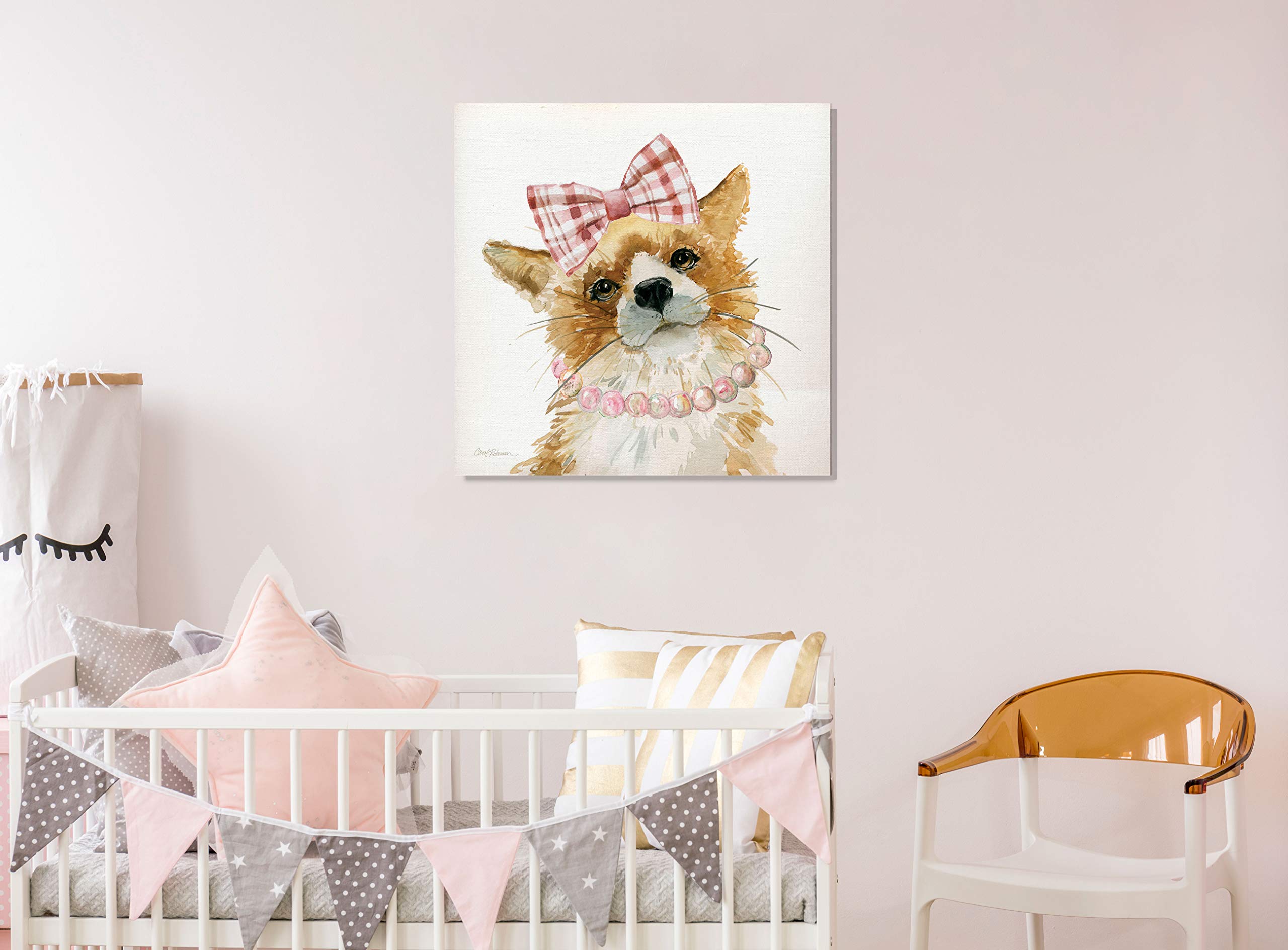 Glamour Girls Fox Animal Wall Art Decor - 16x16 Inch Nursery, Kids Room & Playroom Decor - Perfect for Baby Shower Gifts & Children's Bedroom