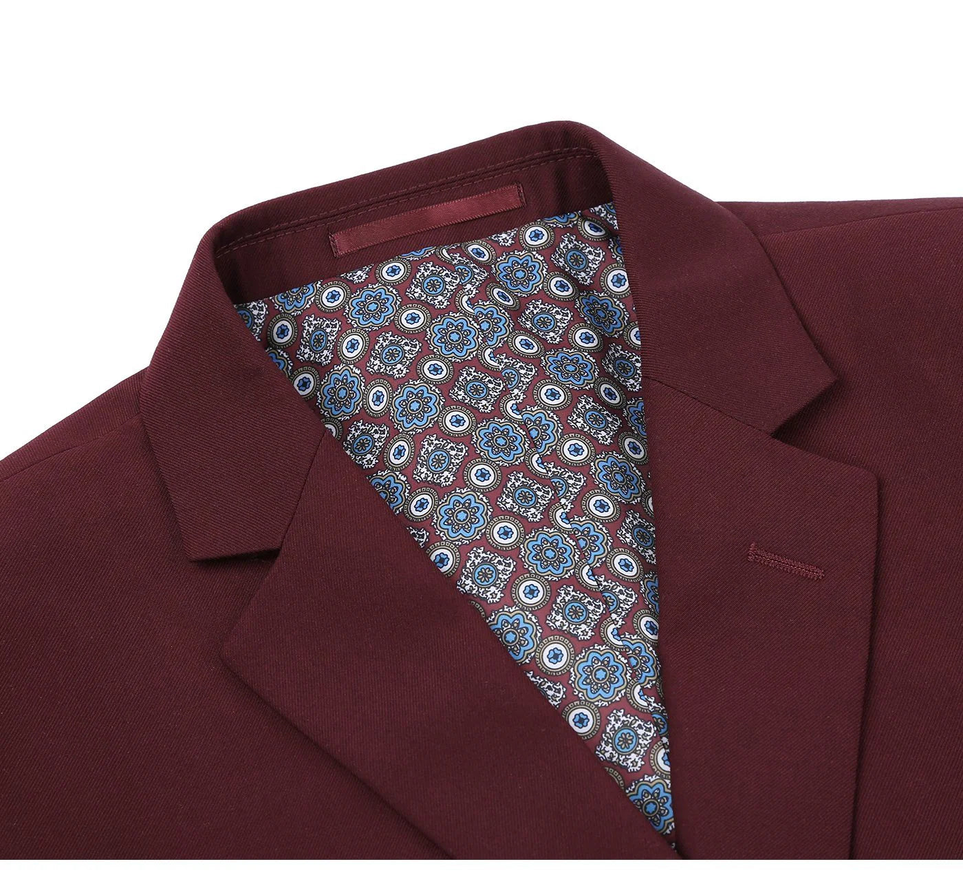 2 Piece Notch Lapel Suit for Men - Burgundy Red Slim Fit Wedding Business Formal Suit - Perfect for Office, Interview, Prom & Special Occasions