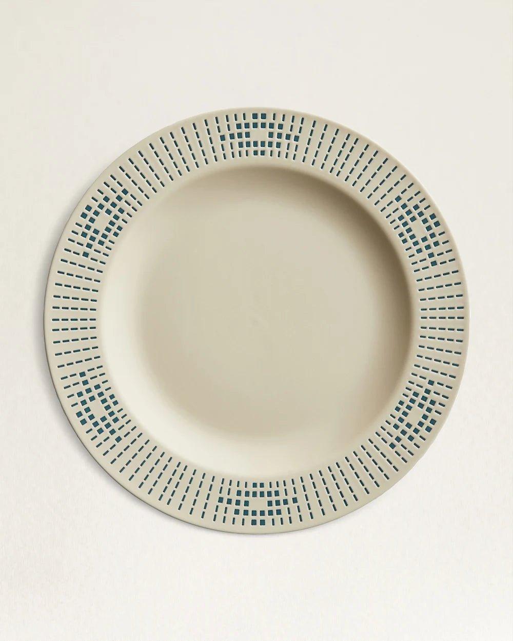Elegant Beaded Sandshell Dinner Plates - 12-Piece Set for Formal Dining, Wedding, and Special Occasions