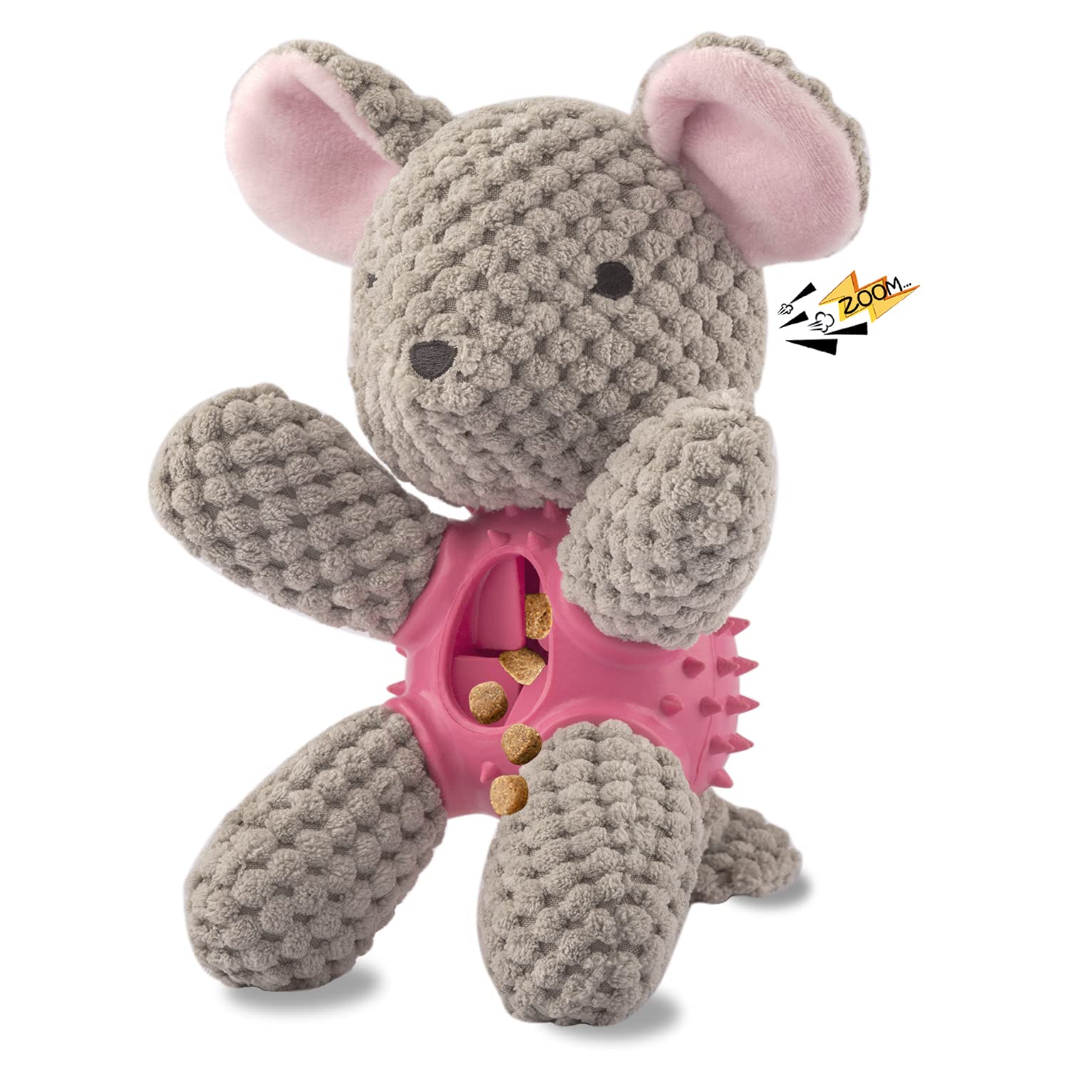 GOOLA Squeaky Dog Toys - Interactive Durable Plush Chew Toys with Squeaker & Crinkle Paper for Puppies & Dogs (Small, Medium, Large) | Natural Rubber Puzzle Food Dispenser Toy | Perfect for Playtime, Training & Teething Relief