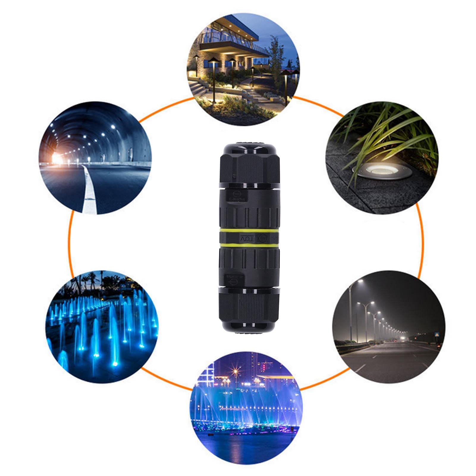 Haofy 5Pcs IP68 Waterproof LED Power Connectors - Outdoor Electrical Cable Connectors for Repair & Extension, Wire Protectors for Tunnel Lights - Perfect for Garden, Patio & Landscape Lighting