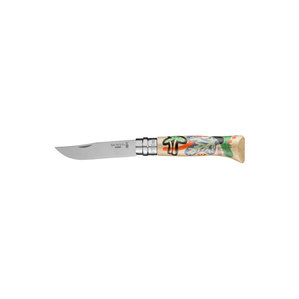 Opinel No.08 Nature Edition IV Folding Knife - High Carbon Steel Blade, Beechwood Handle - Perfect for Camping, Hiking & Outdoor Adventures