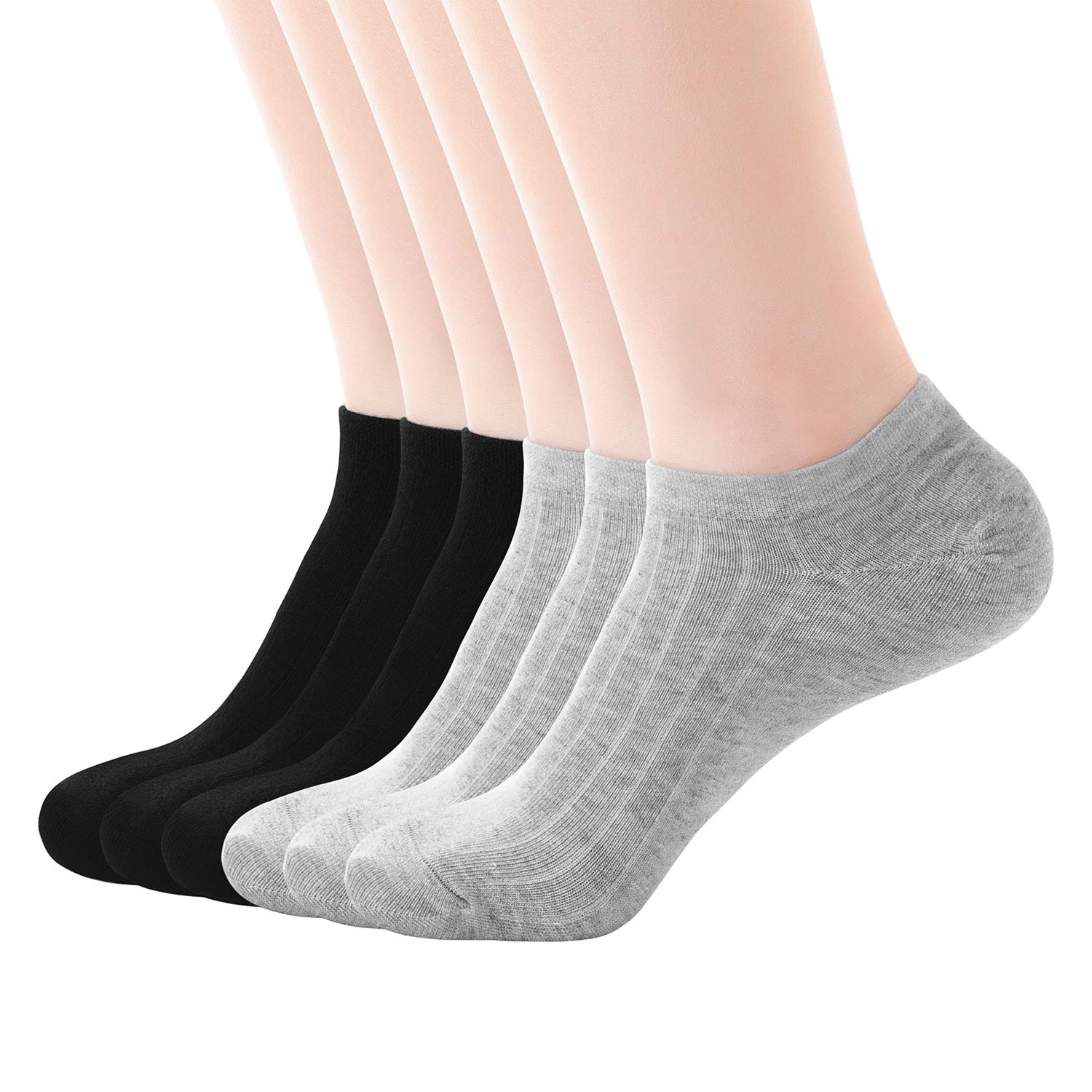 Women's Low Cut Ankle Socks - 6 Pairs Thin Cotton Athletic Casual Socks for Running, Yoga, Workout & Everyday Wear