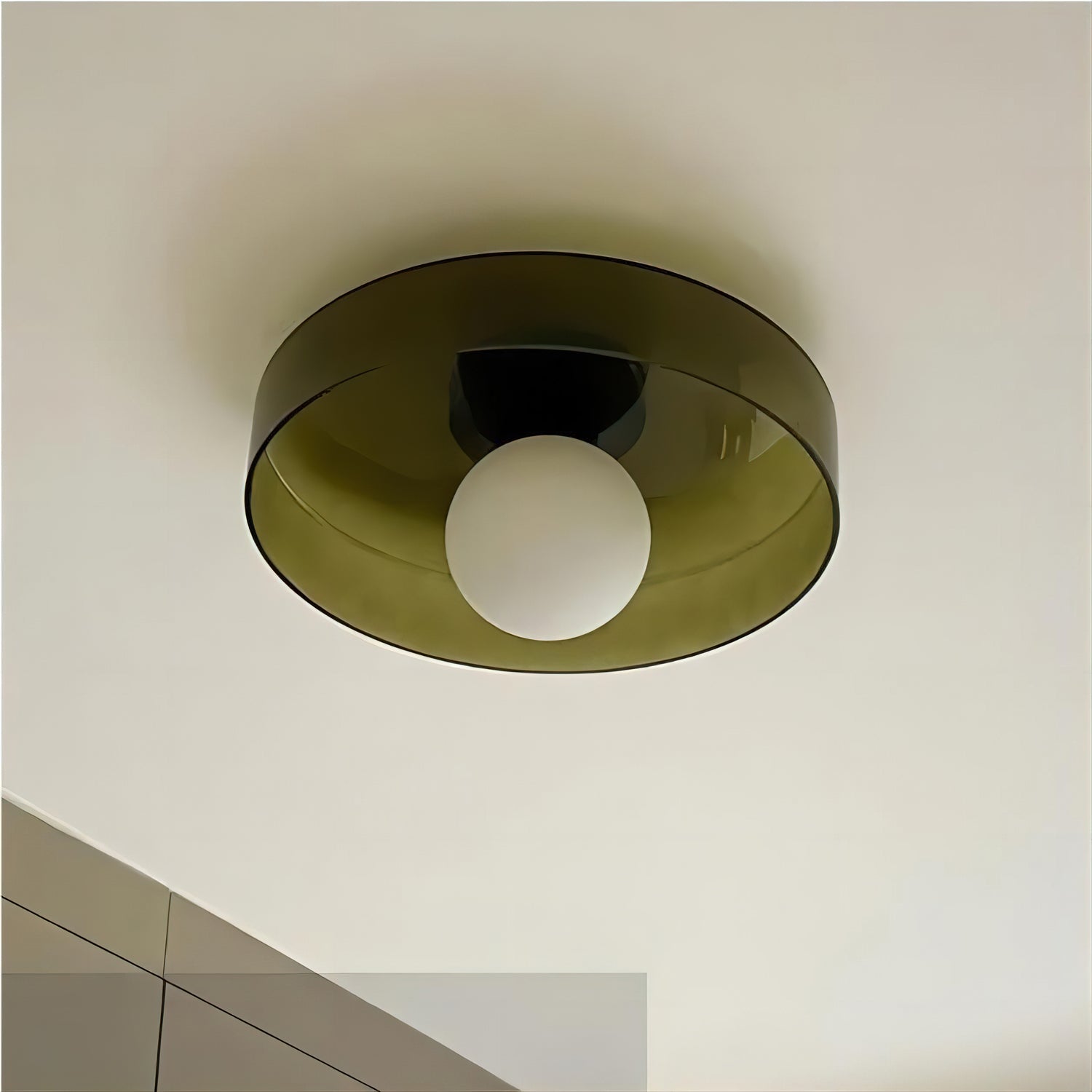 Modern Disc Orb Ceiling Lamp - Sleek Round LED Light Fixture for Living Room, Bedroom, or Dining Room - Energy-Efficient Indoor Lighting Solution