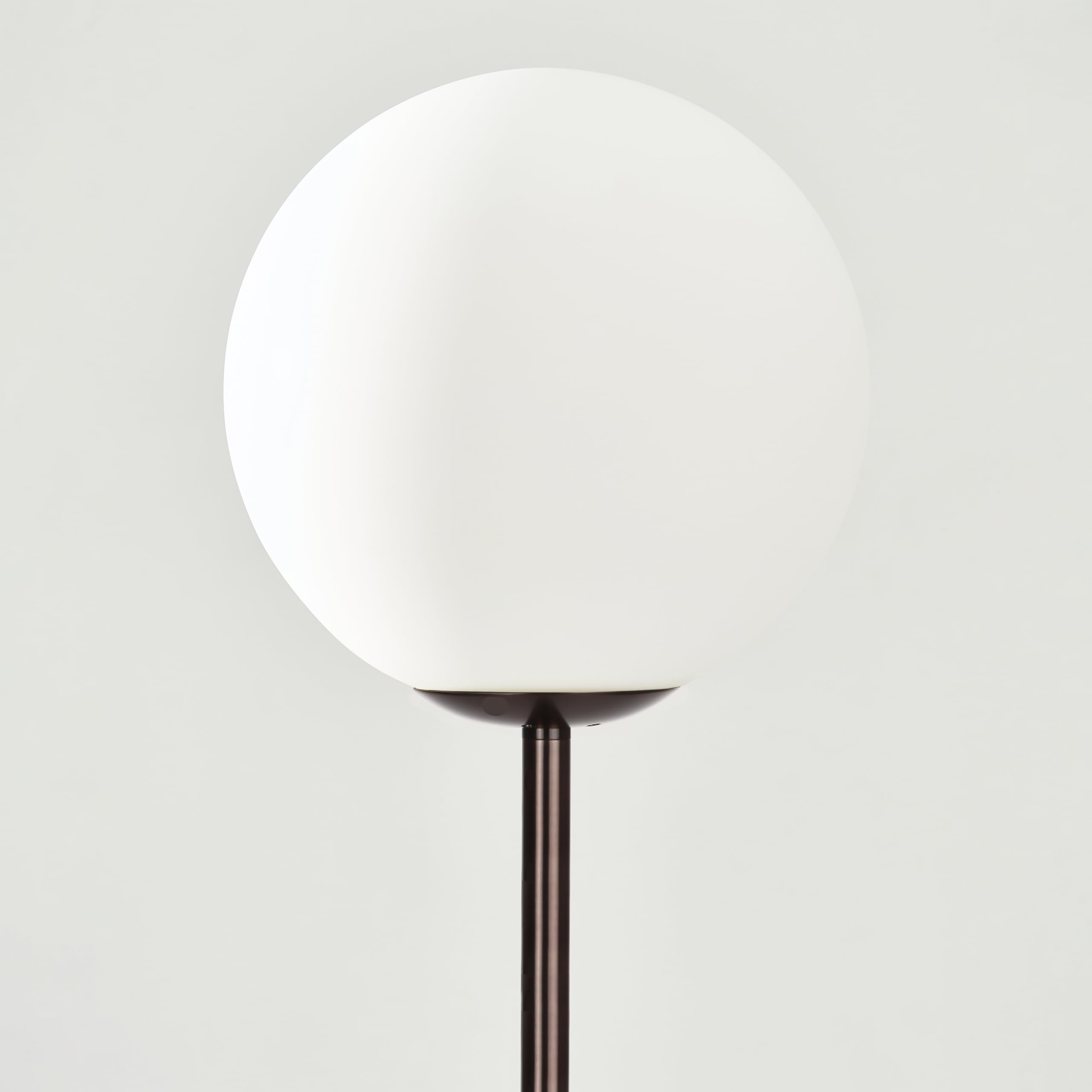 Brightech Luna Modern LED Floor Lamp - Mid Century Standing Lamp with Frosted Glass Globe in Oil Brushed Bronze for Living Room, Bedroom & Office - Perfect for Reading, Decor & Ambient Lighting