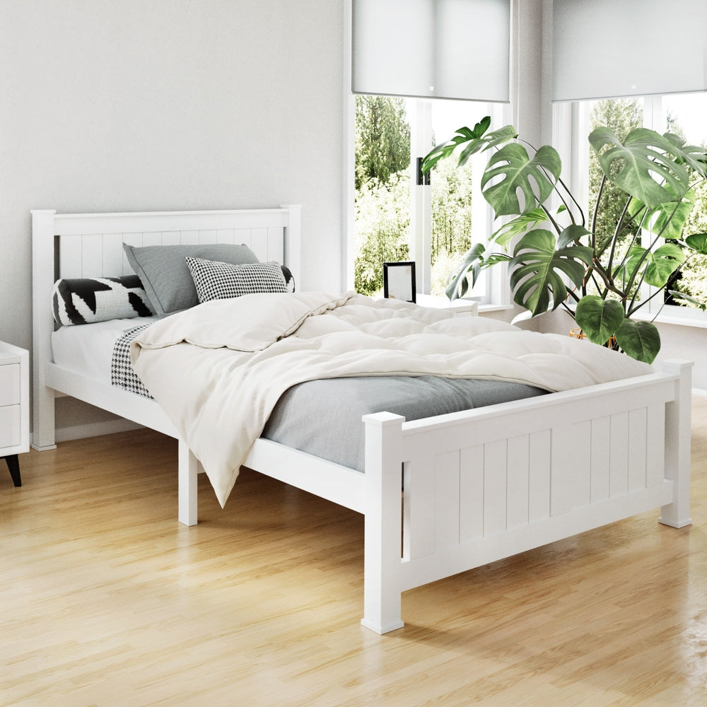 Premium Cottesloe Wooden King Single Bed Frame - White Finish | Perfect for Kids' Rooms, Guest Bedrooms & Small Spaces