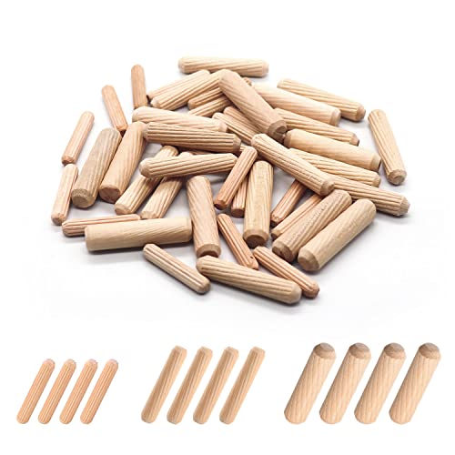 Premium Hardwood Dowel Pins Kit - 500PCS M6/M8/M10 Fluted Wooden Dowels (1/4