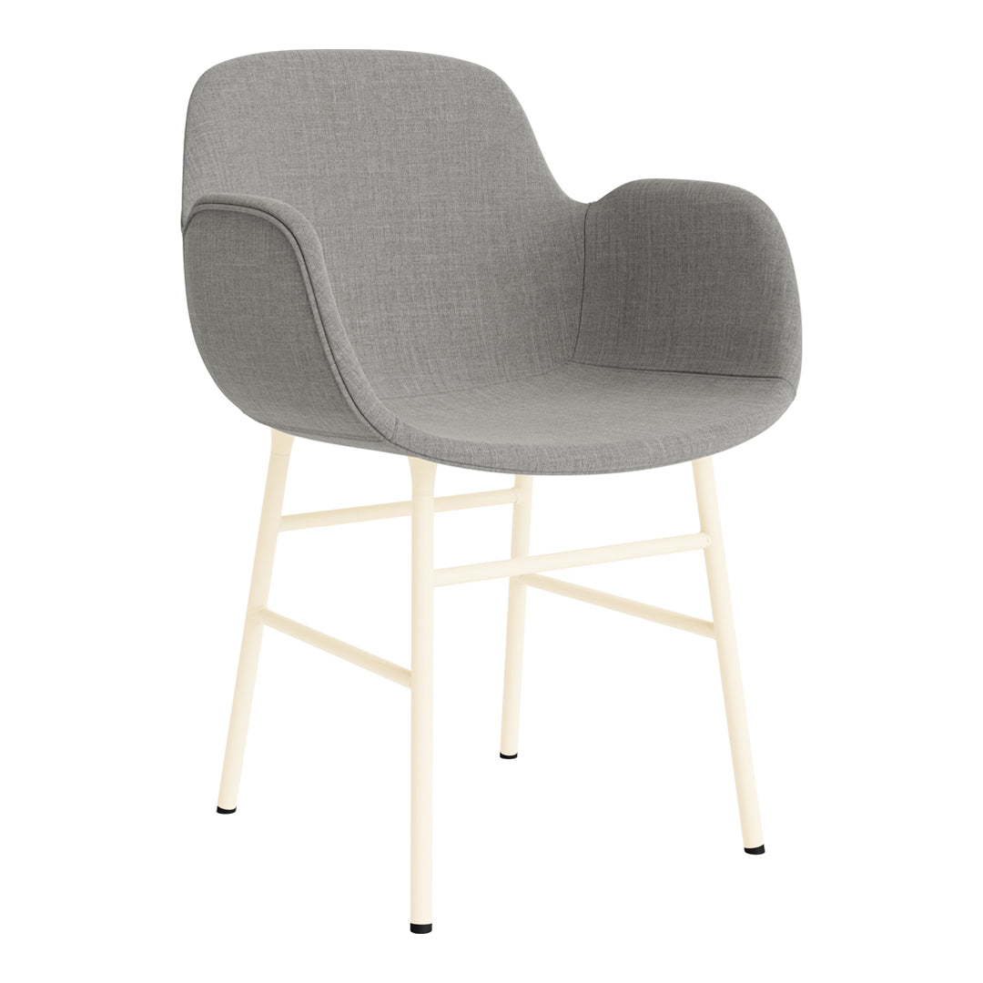 Modern Form Armchair with Sturdy Metal Legs & Soft Upholstery - Perfect for Living Room, Office, or Reading Nook